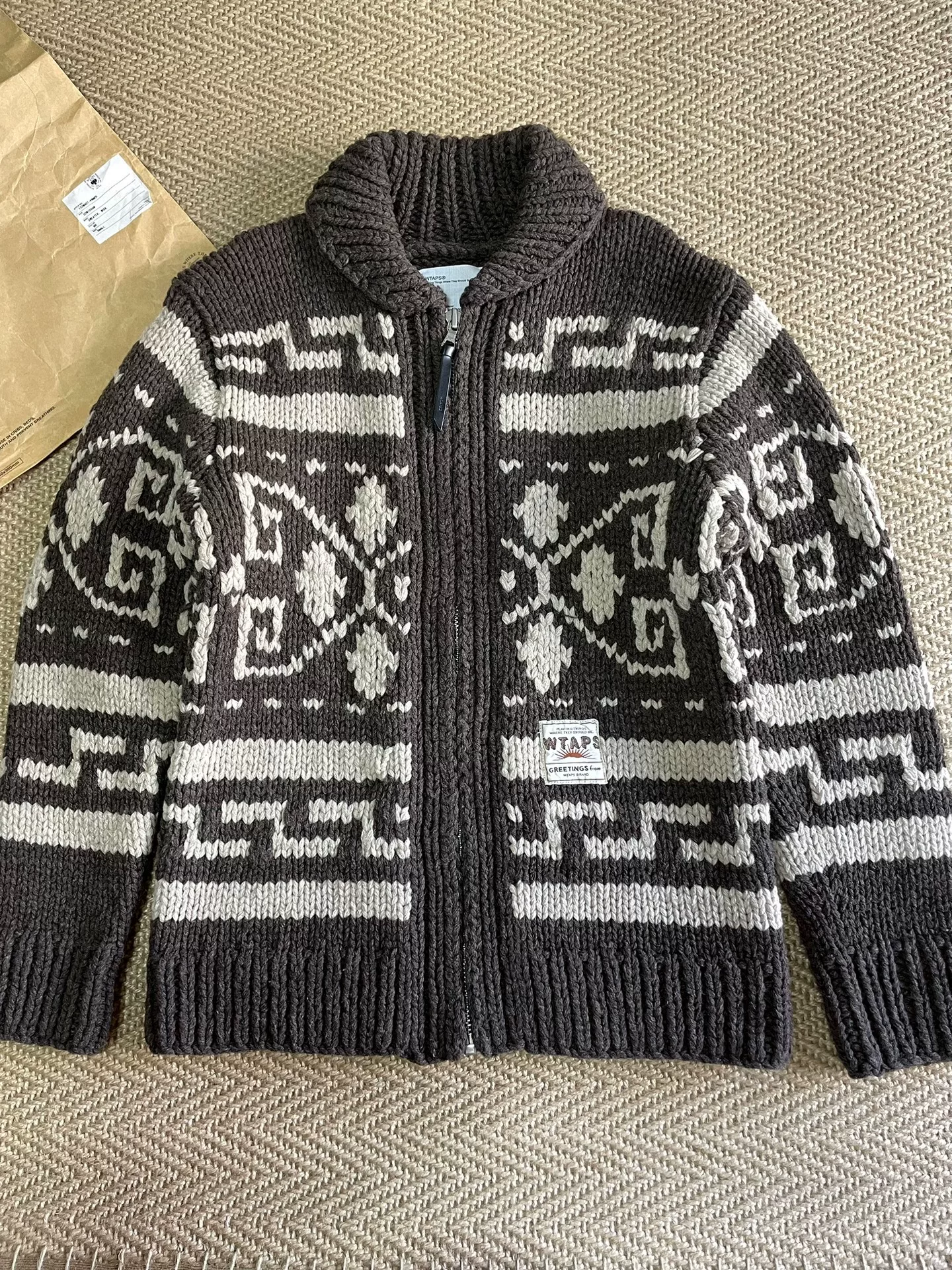 WTAPS Cowichan Wool Sweater 13AW — back