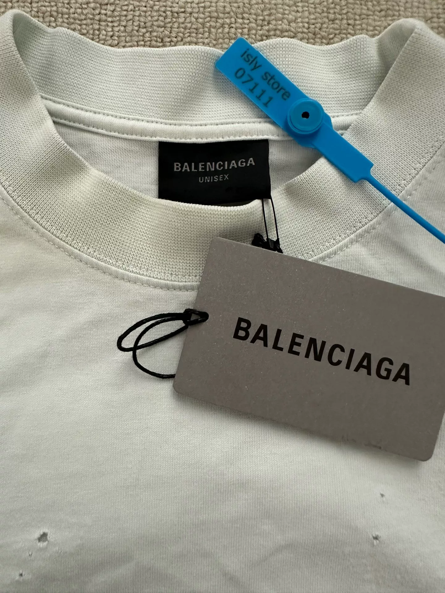 Balenciaga Logo Print Loose Short-Sleeve T-Shirt — label