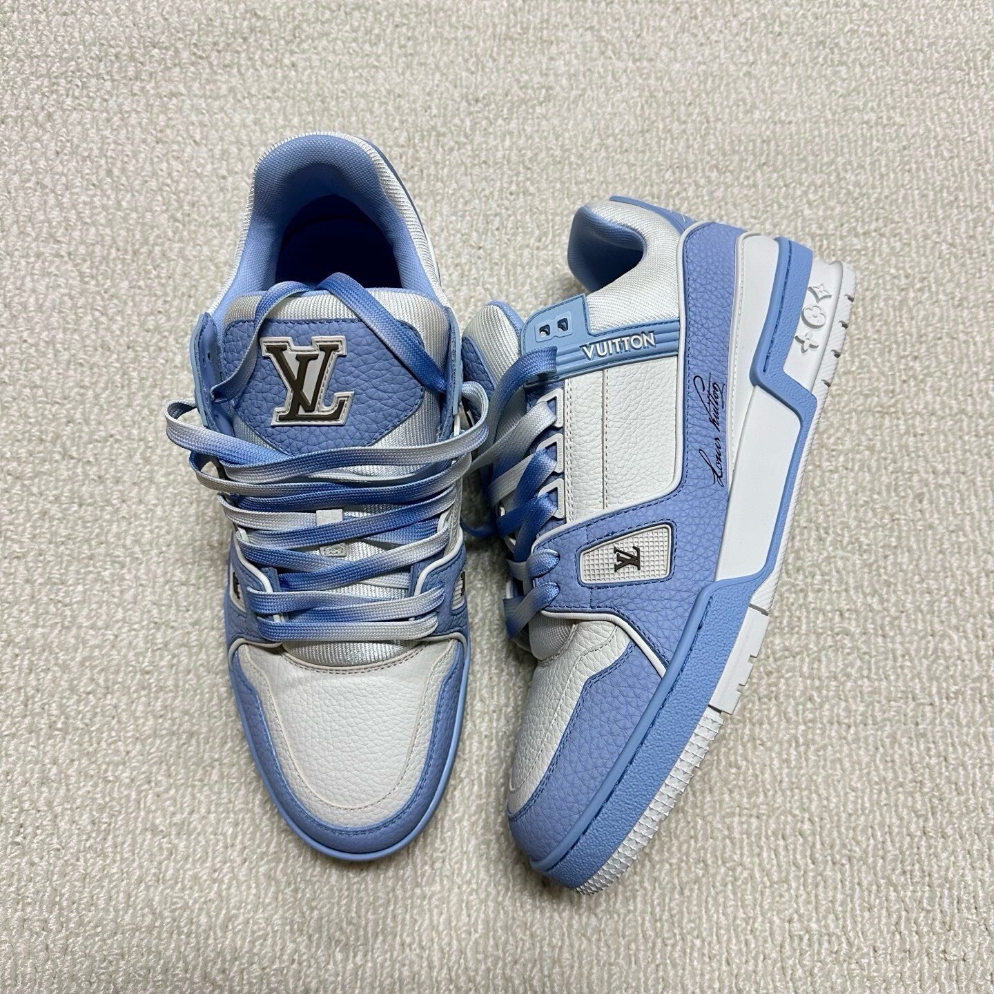 Louis Vuitton LV Trainer Navy Low-Top Sneakers — front