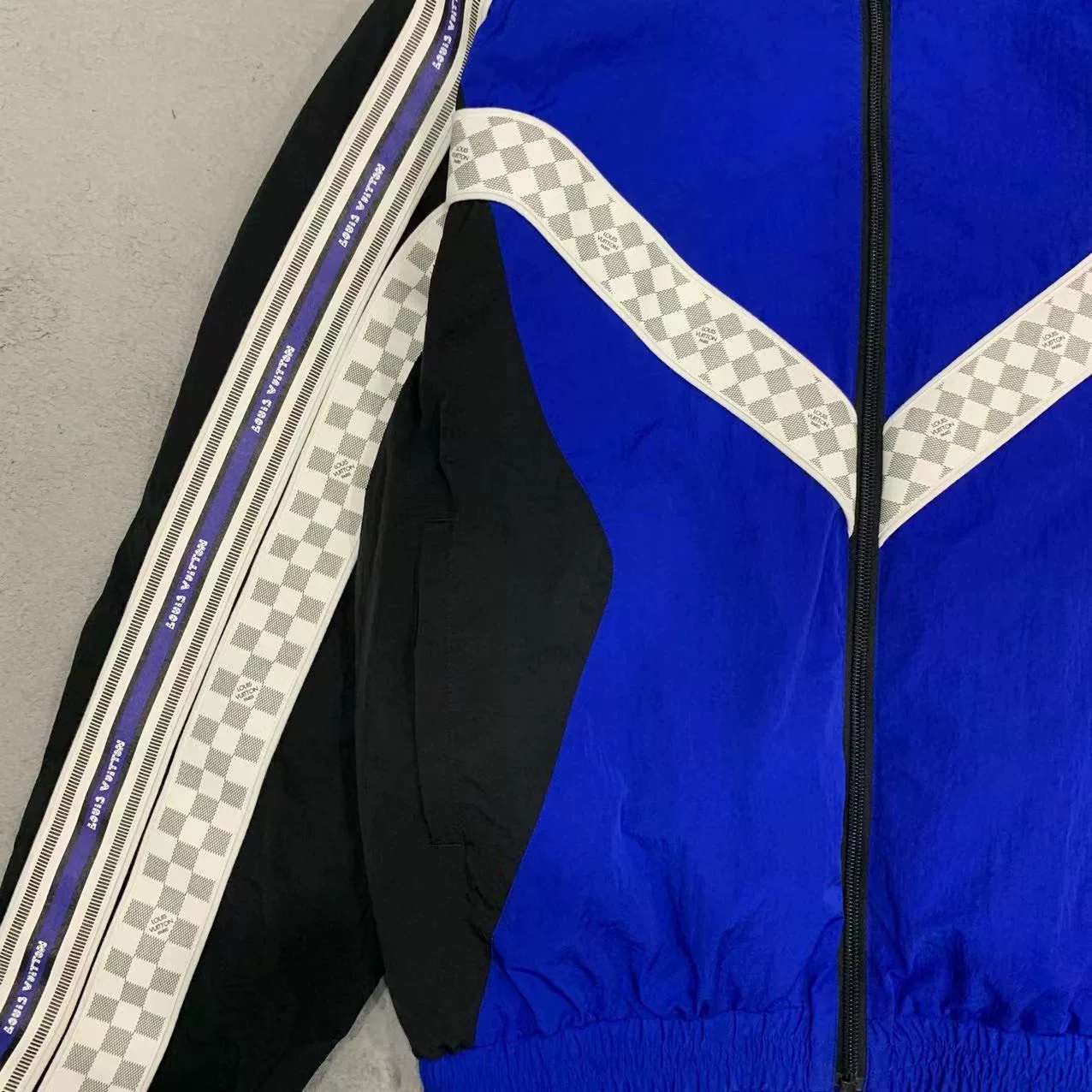 Louis Vuitton Striped Checkerboard Jacket — front