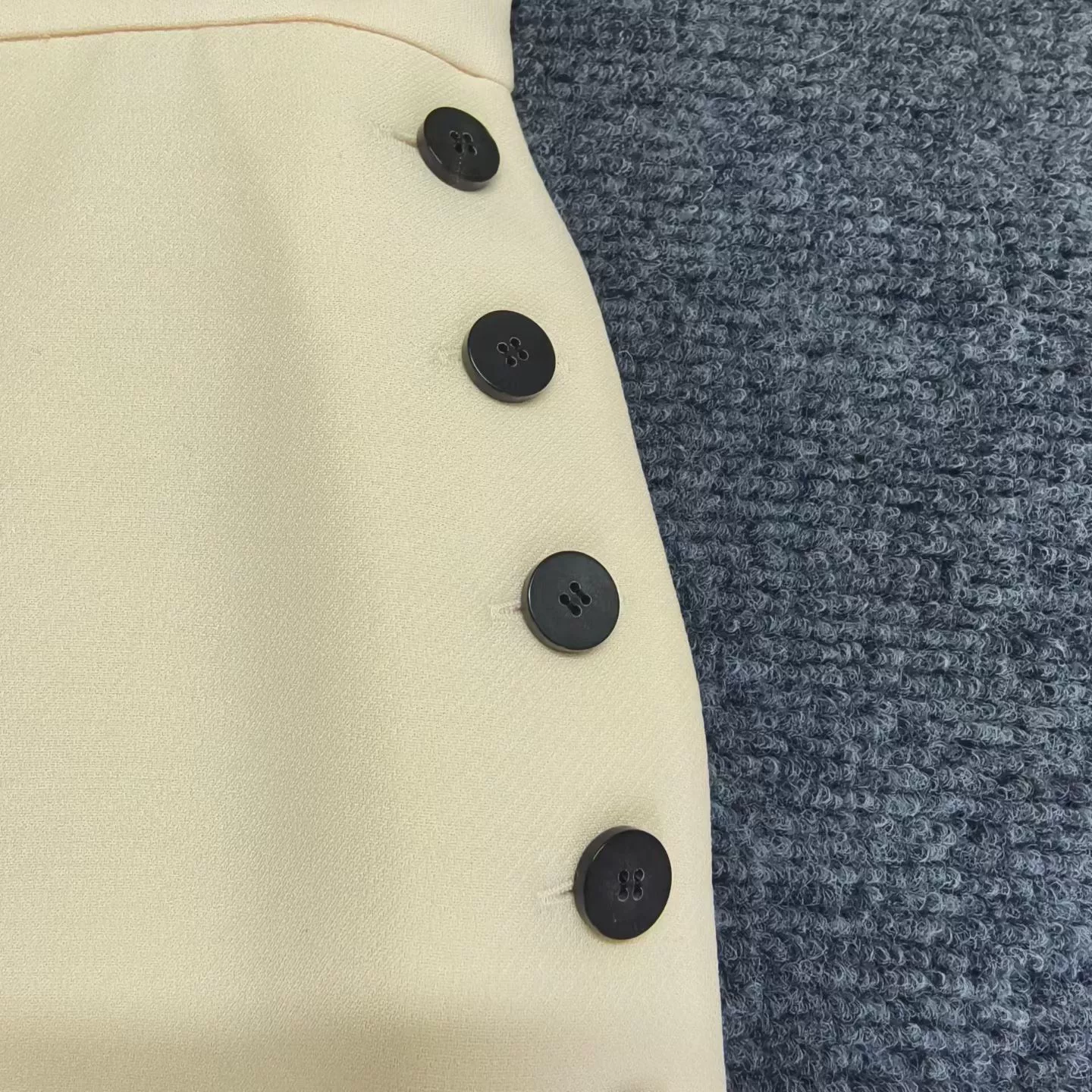 Christian Dior Double-breasted Wool Silk Skirt — back
