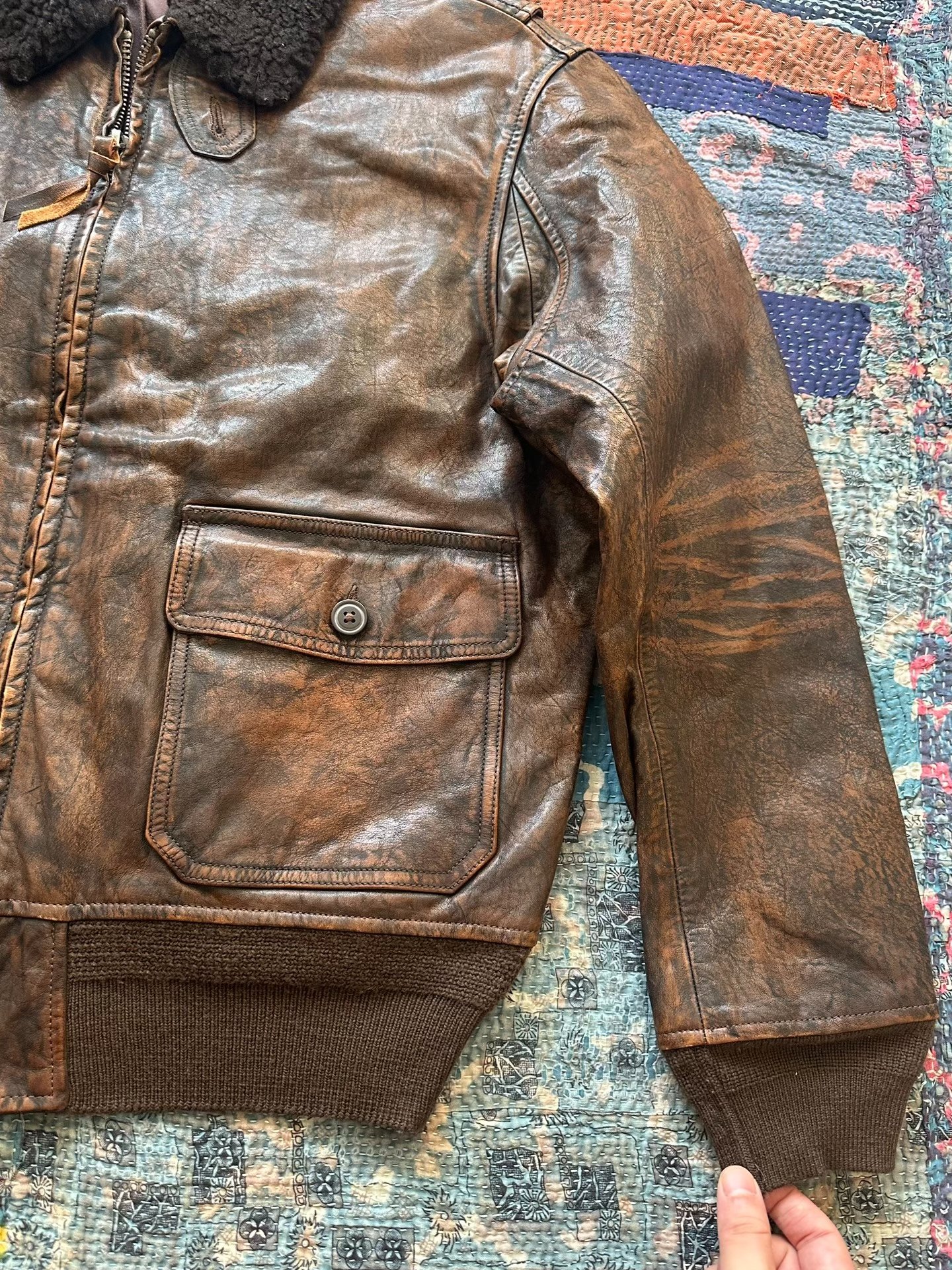 Polo Ralph Lauren G1 Distressed Leather Jacket — back