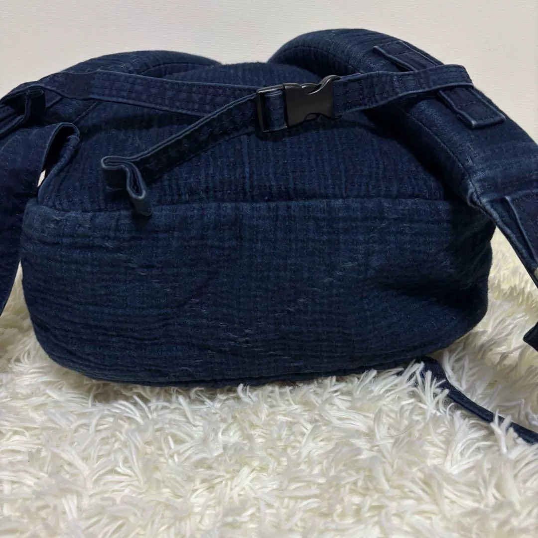 Porter Classic Indigo Dyed Sashiko Backpack — label