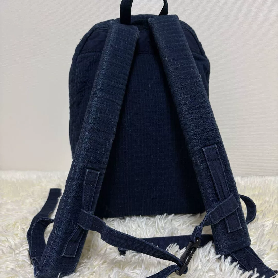 Porter Classic Indigo Dyed Sashiko Backpack — detail