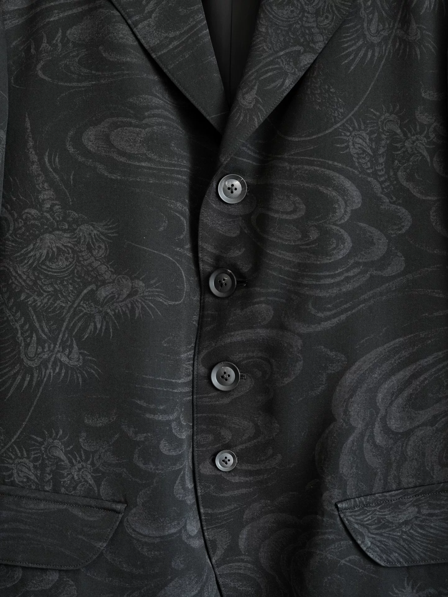 Yohji Yamamoto 22AW Dragon Discharge Jacket — back