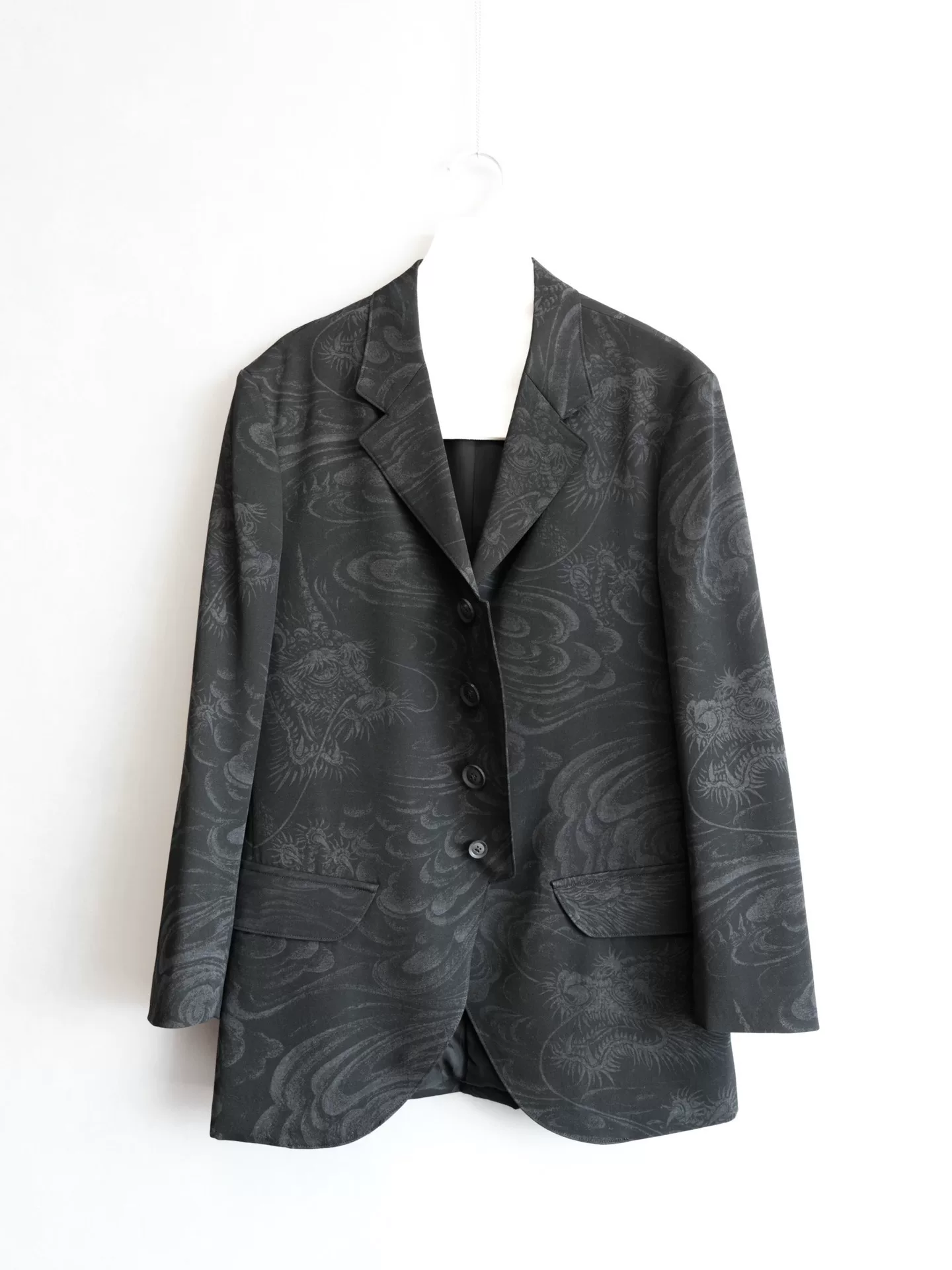 Yohji Yamamoto 22AW Dragon Discharge Jacket — detail