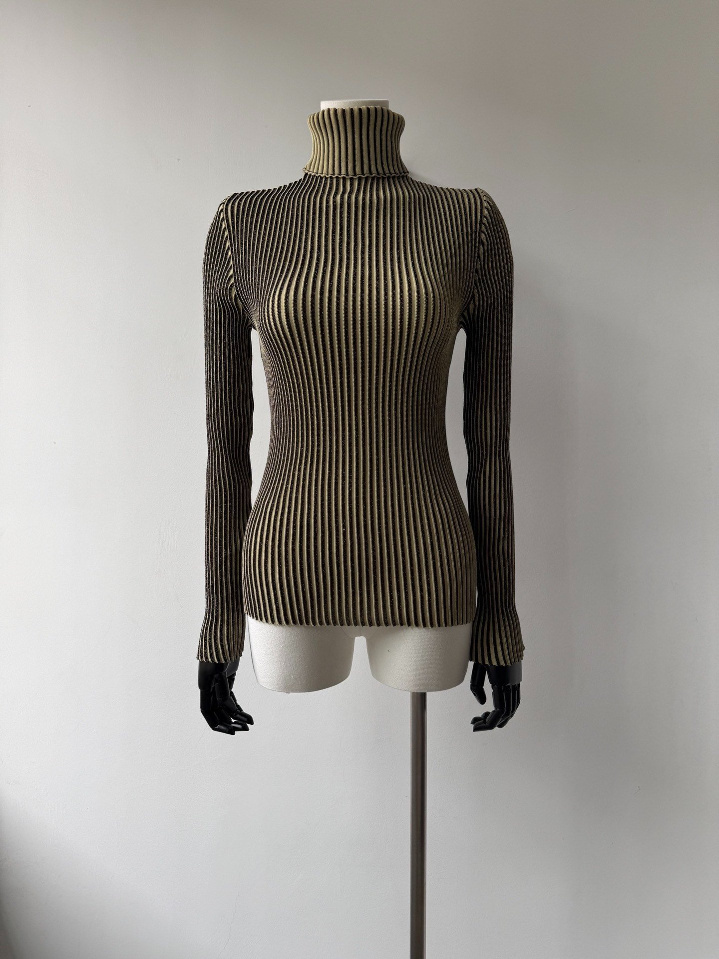 Jean Paul Gaultier Black Gold Turtleneck Top