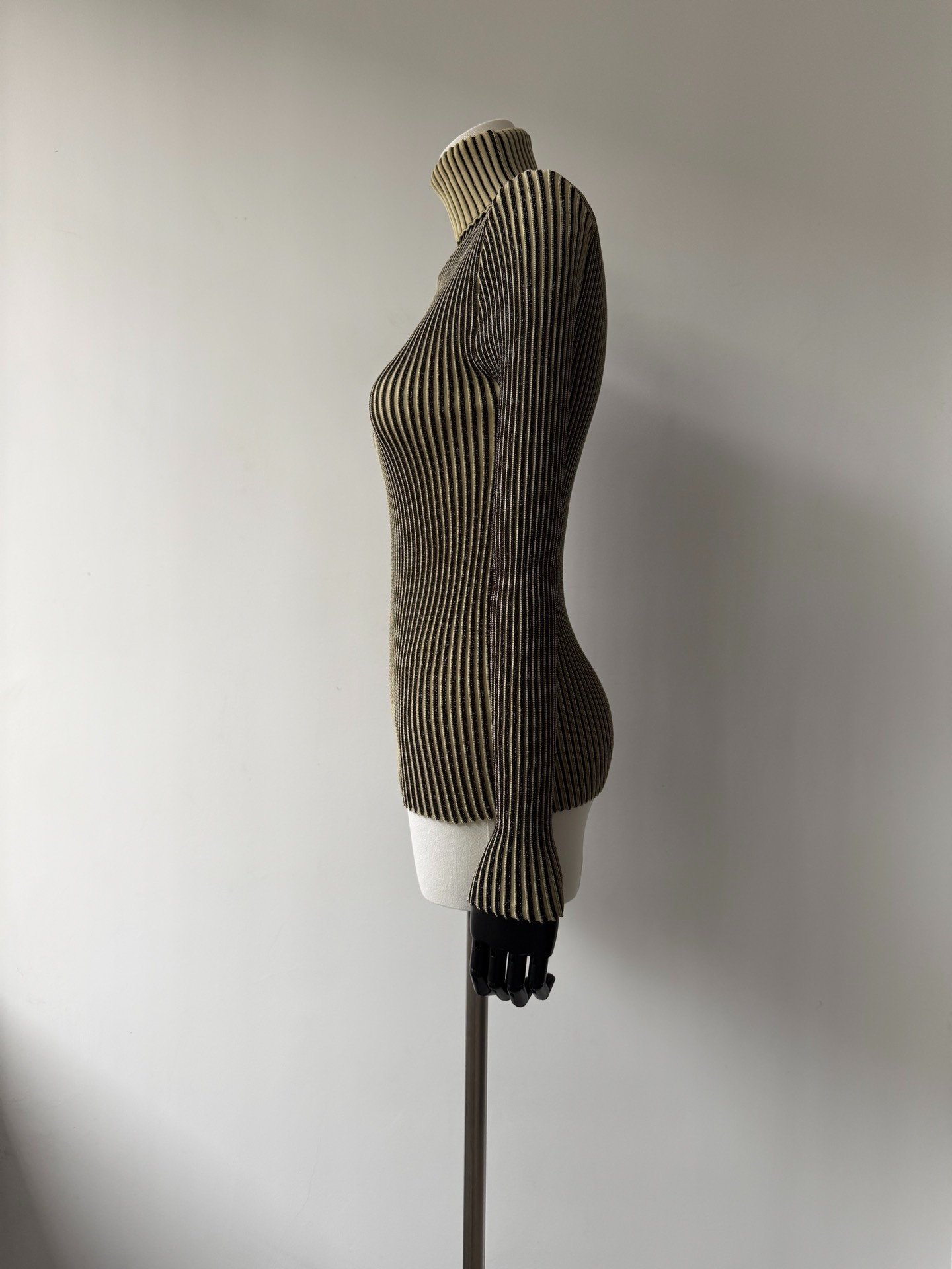 Jean Paul Gaultier Black Gold Turtleneck Top — back