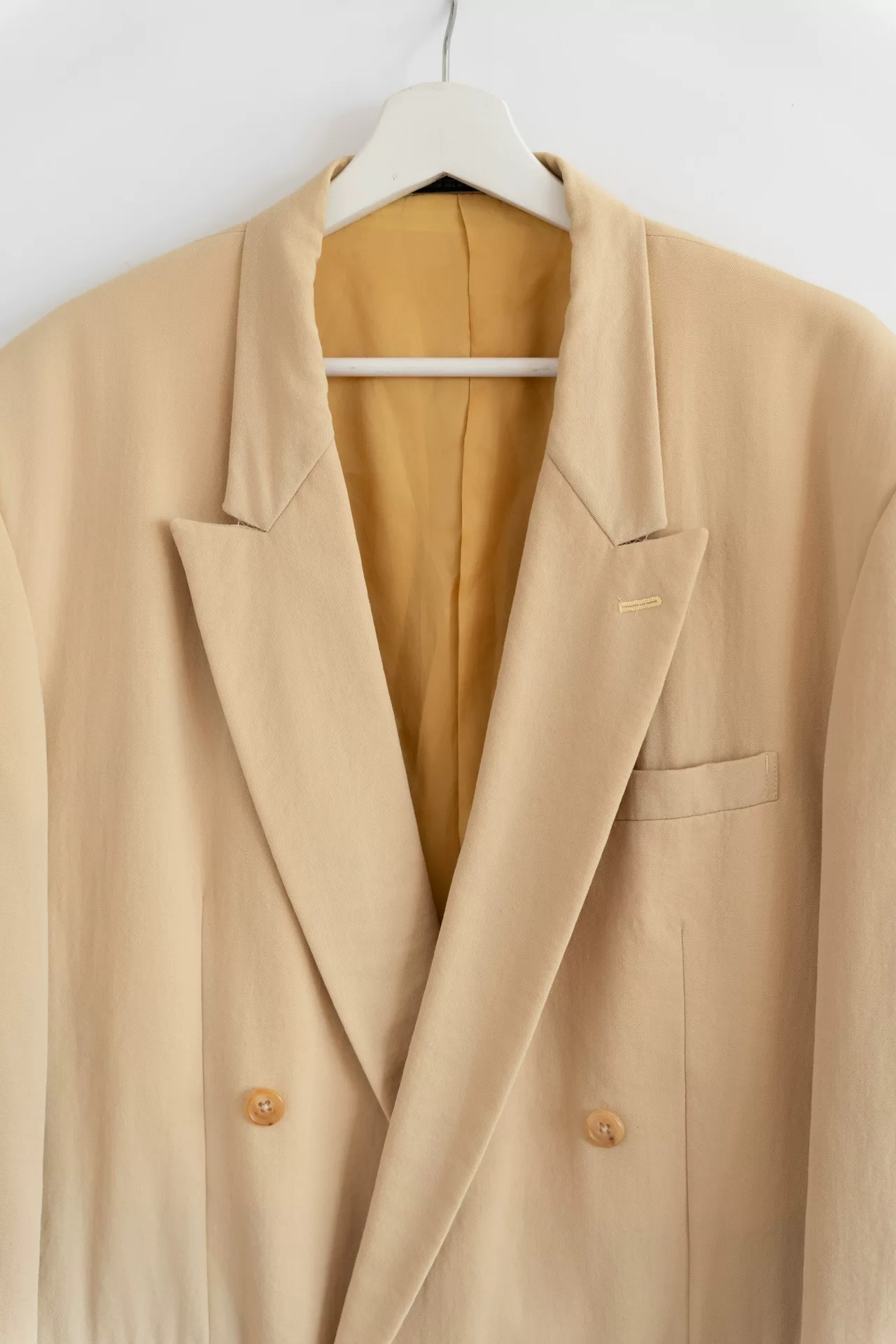 Yohji Yamamoto 1992 AW Yellow Wool Blazer — detail