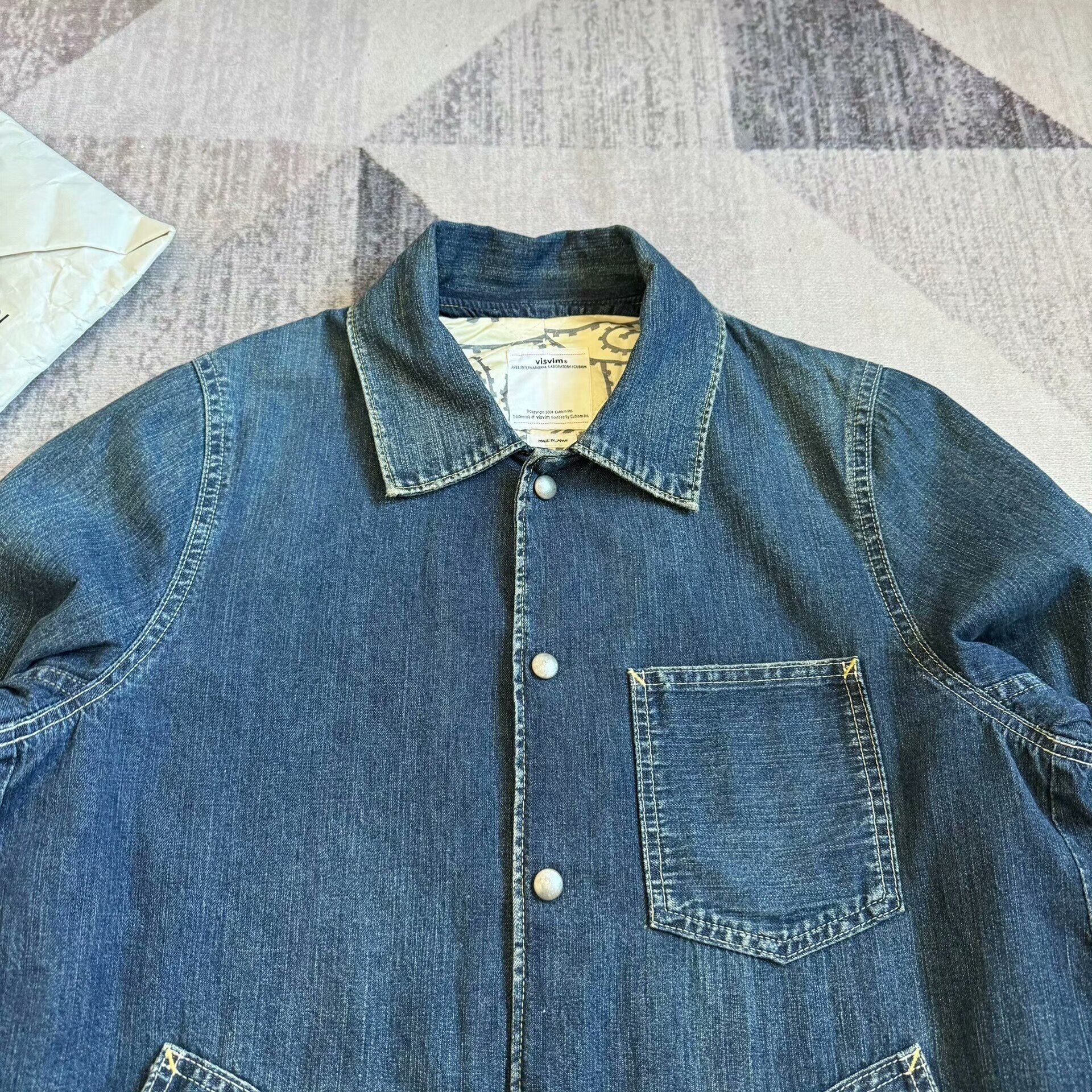 VISVIM 18SS Outland Damaged Denim Jacket — front