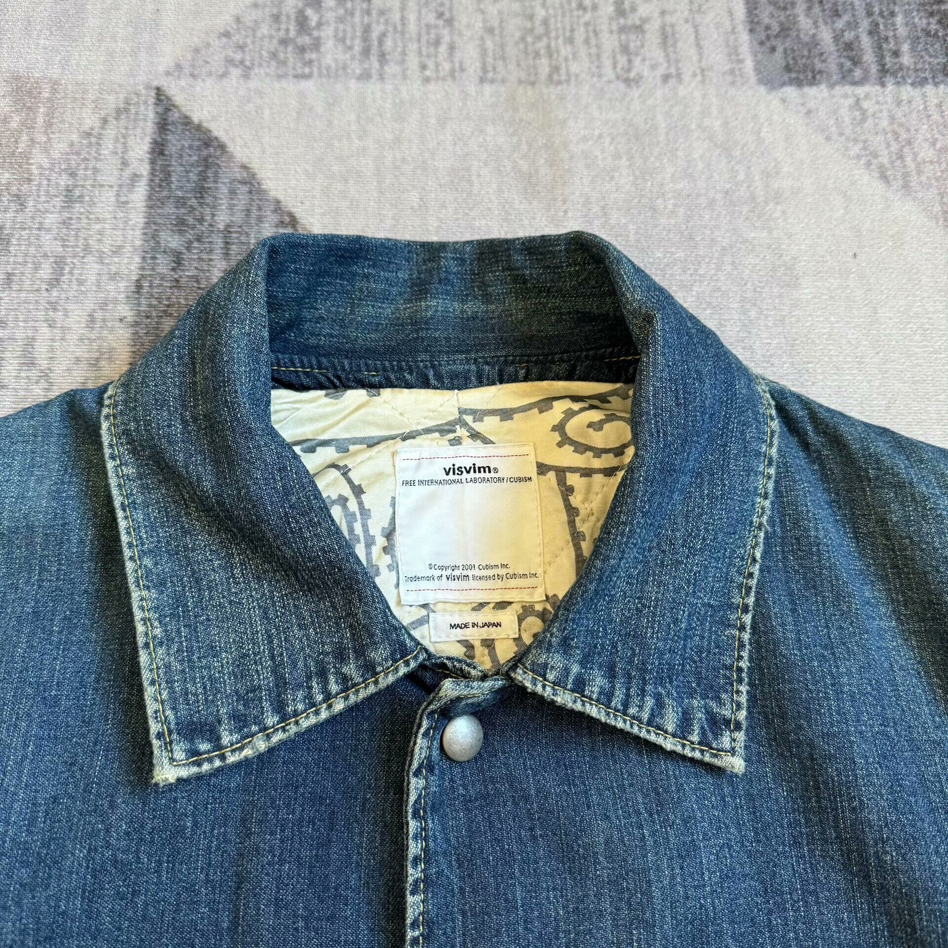 VISVIM 18SS Outland Damaged Denim Jacket — detail