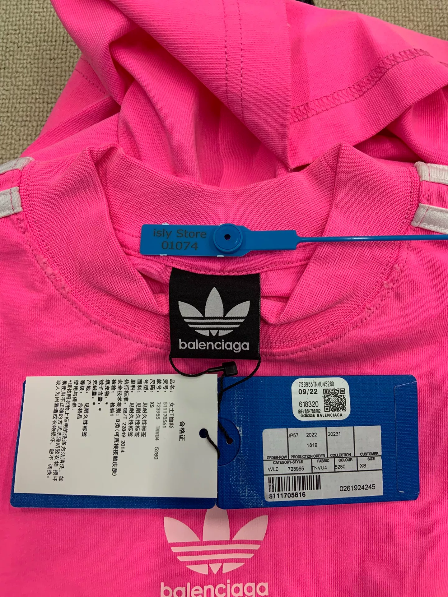 Balenciaga x adidas Striped Logo T-Shirt — label
