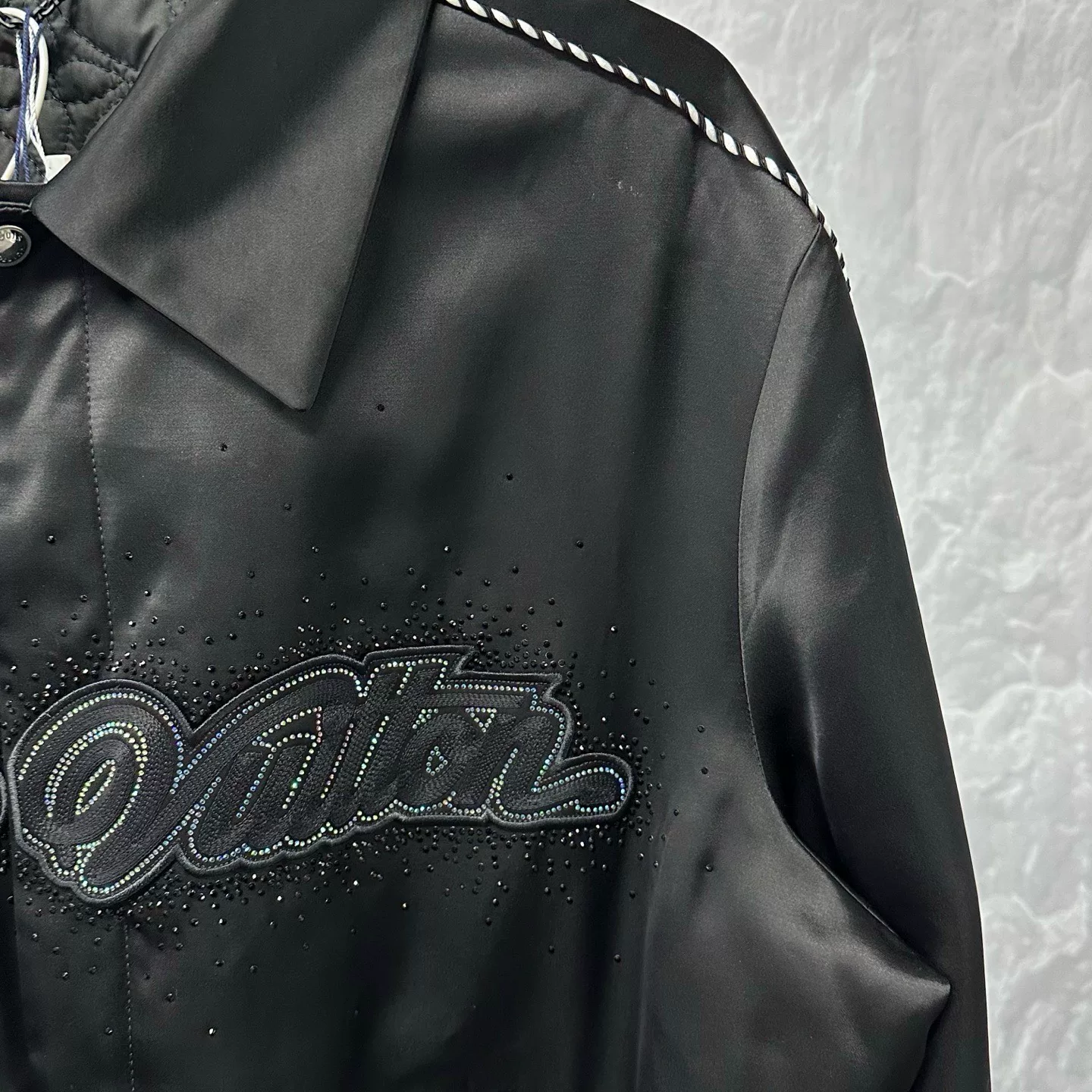 Louis Vuitton FW25 Silk Rhinestone Jacket — detail