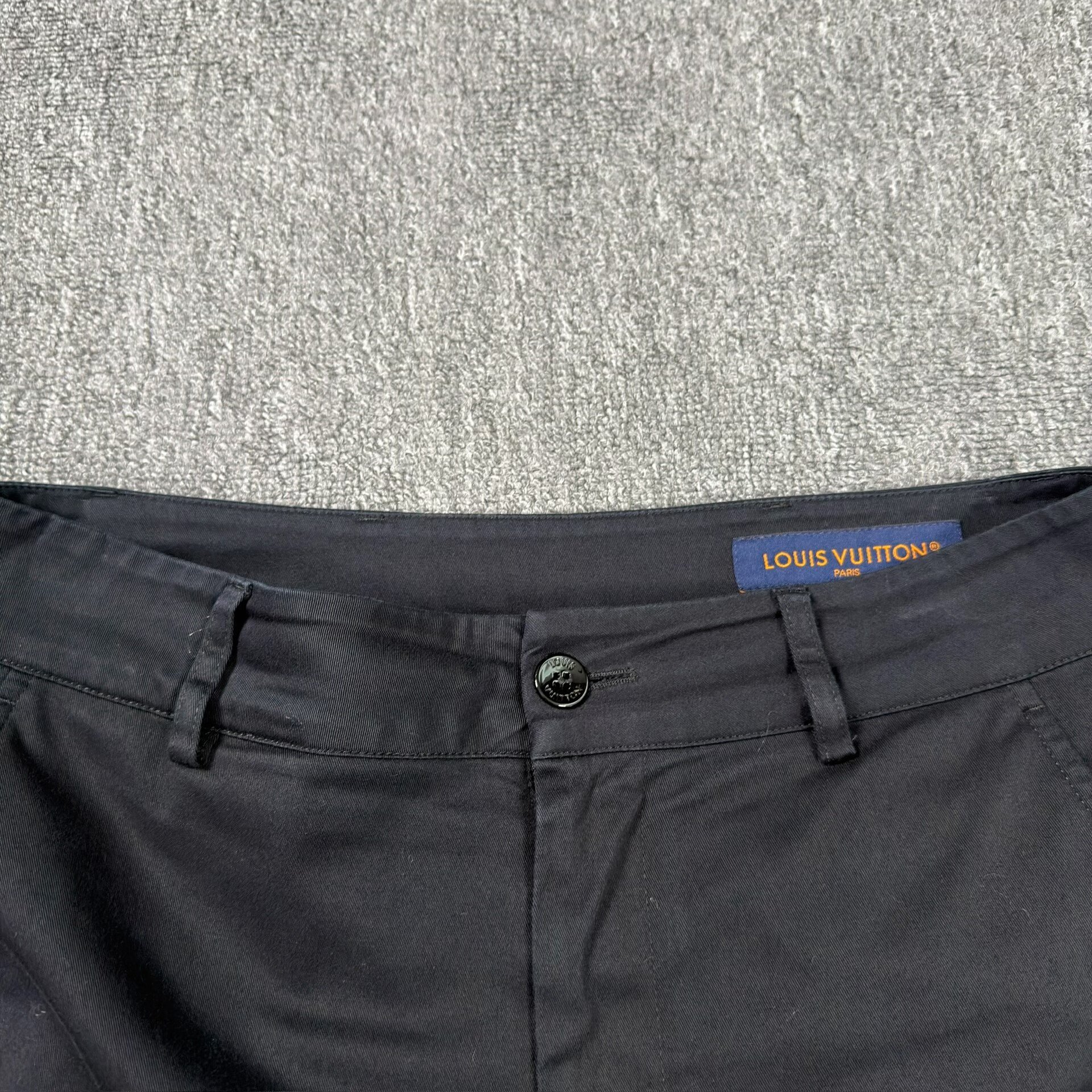 LV Monogram Flocked Cargo Pants — detail