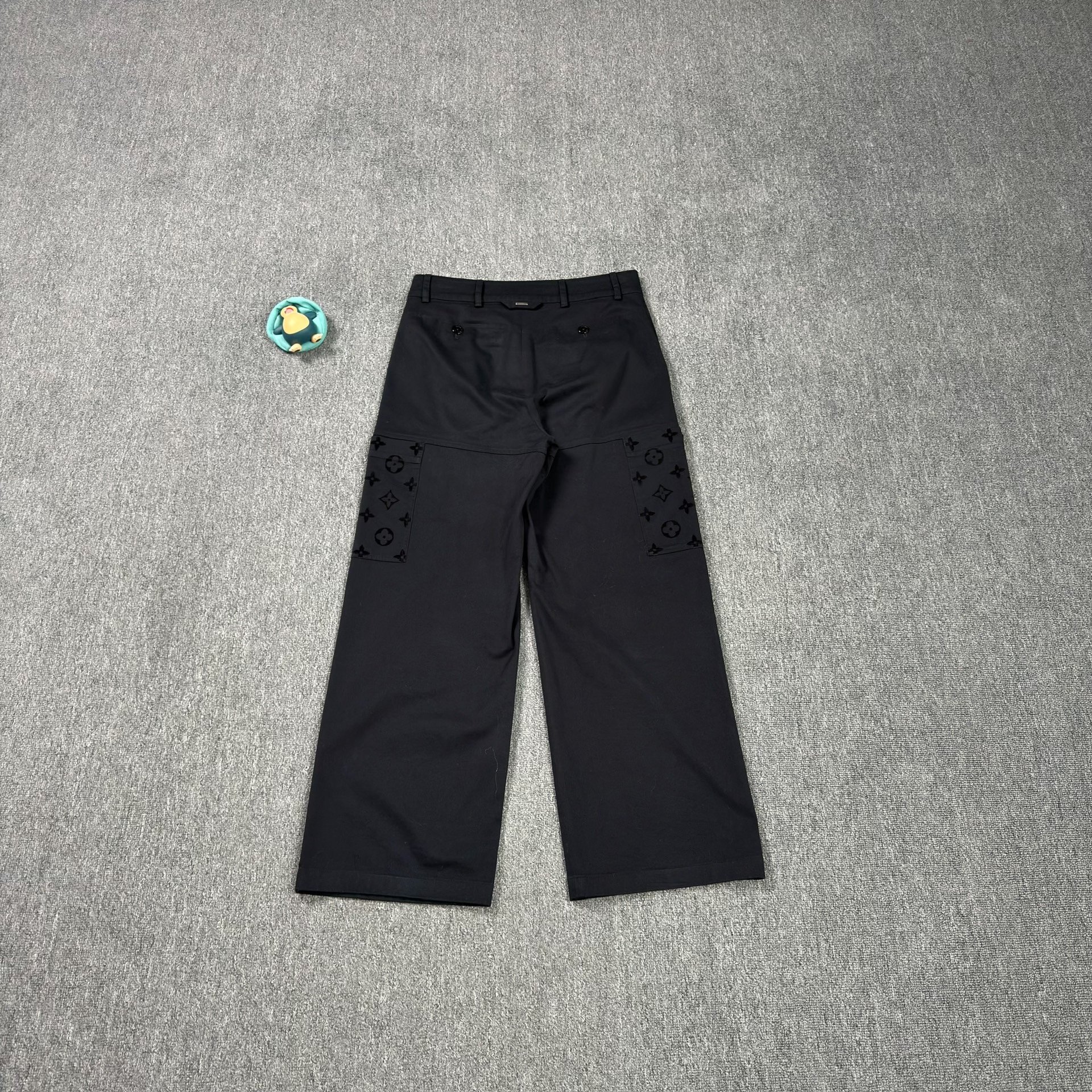 LV Monogram Flocked Cargo Pants — front