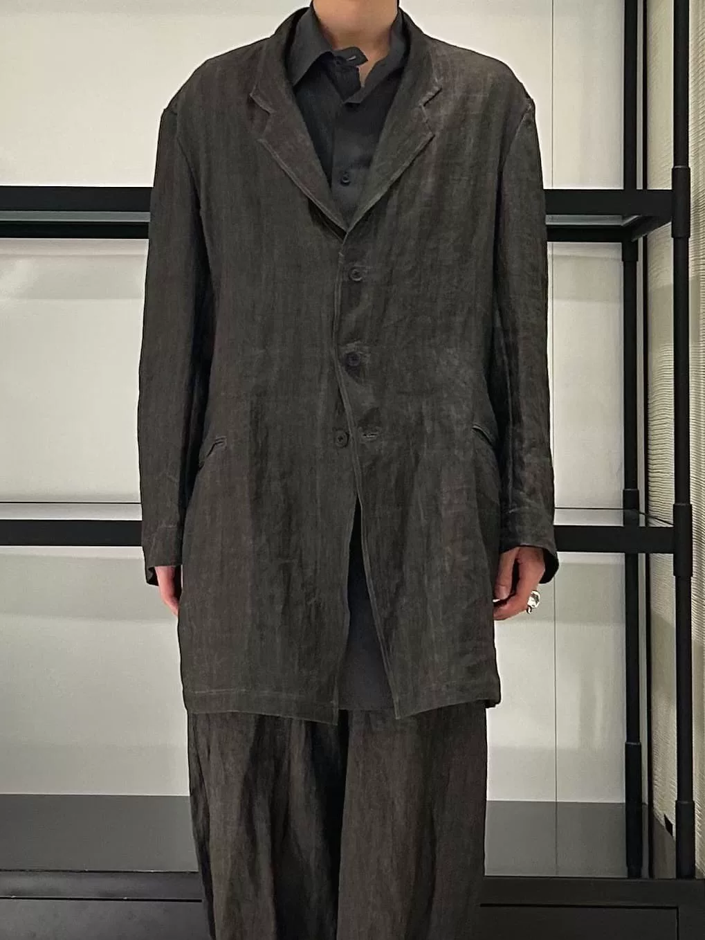 Yohji Yamamoto 25SS Ink-Dyed Linen Jacket — front