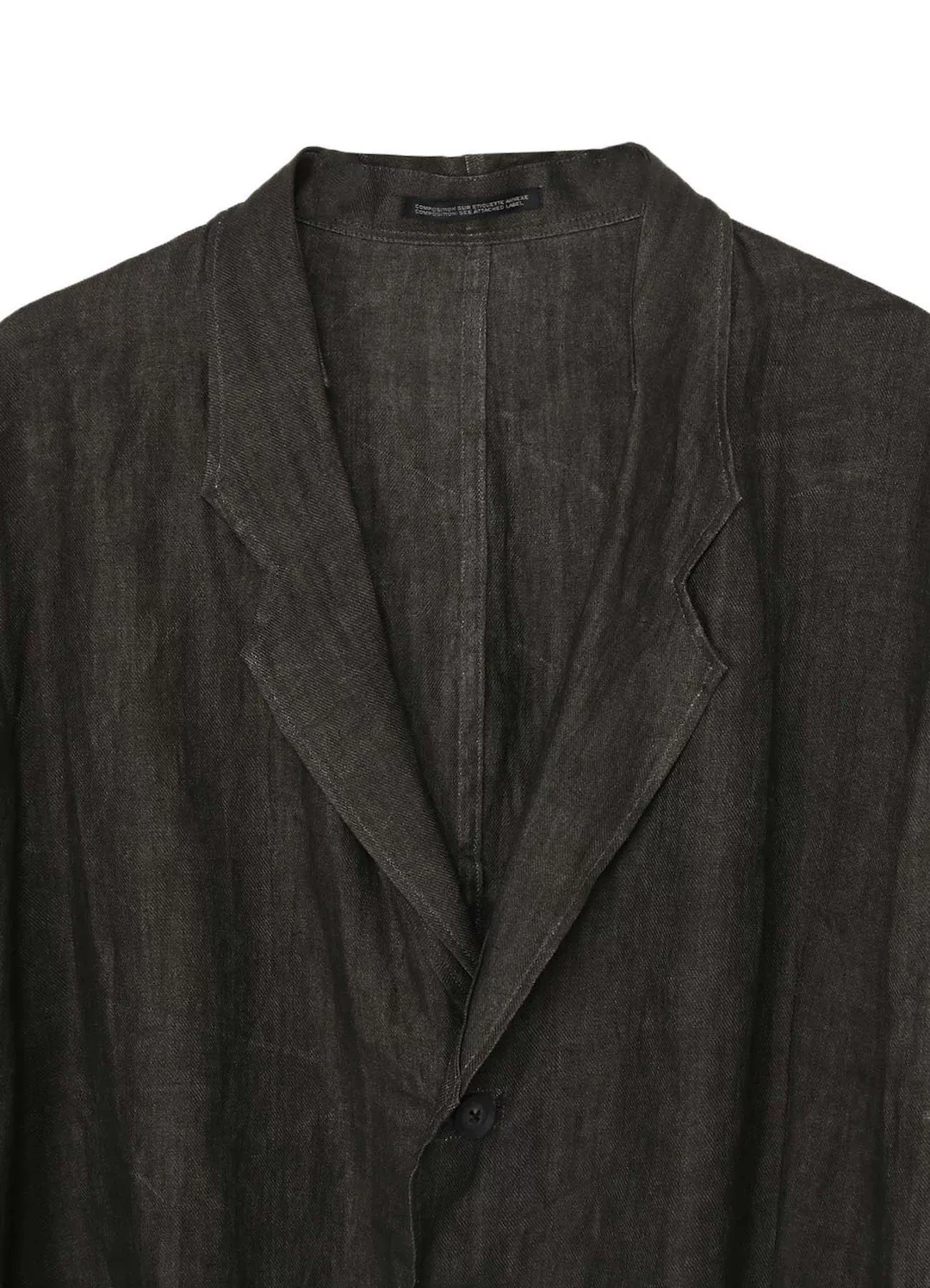 Yohji Yamamoto 25SS Ink-Dyed Linen Jacket — label