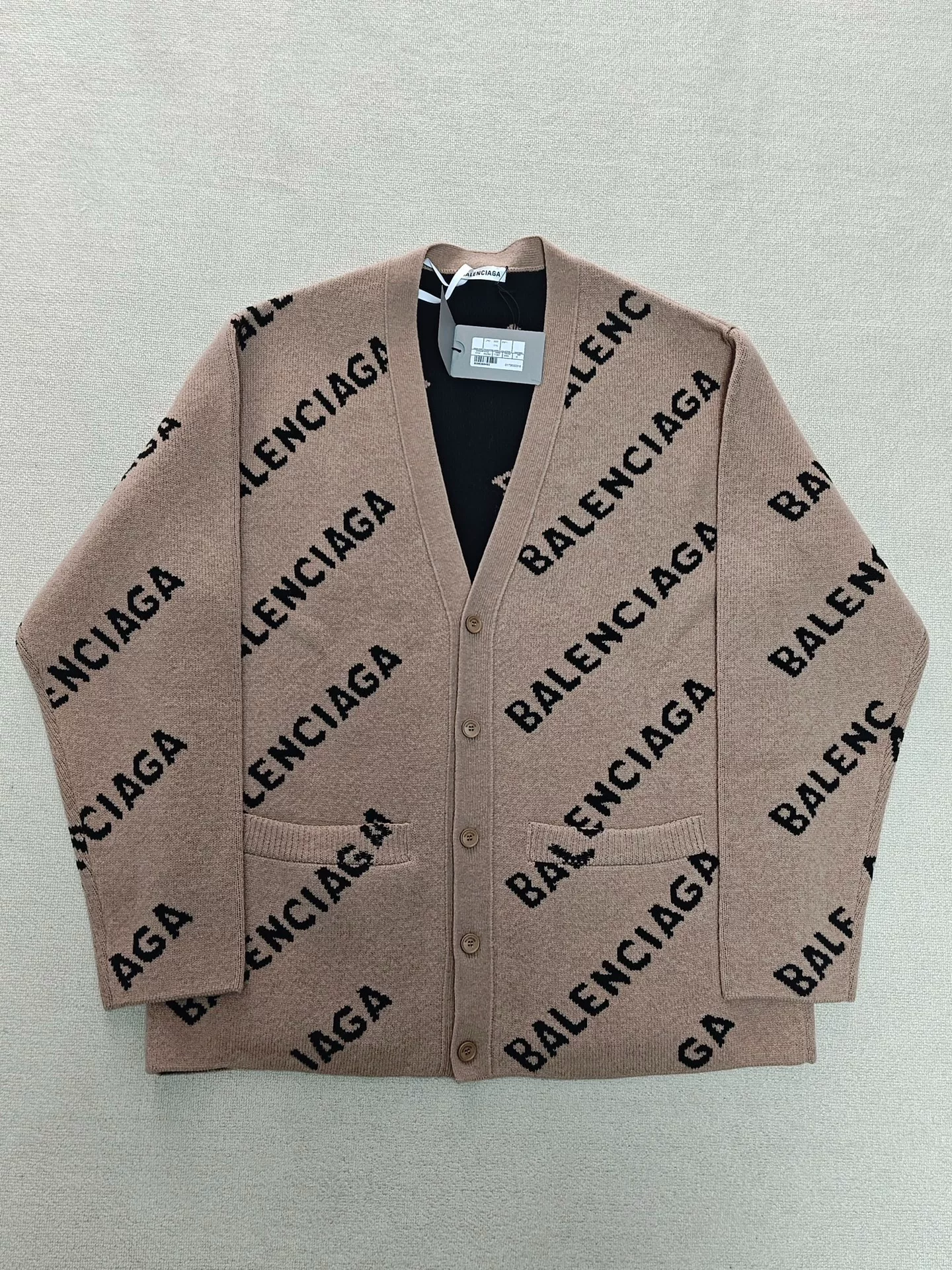 Balenciaga 22ss All-Over Logo Cardigan