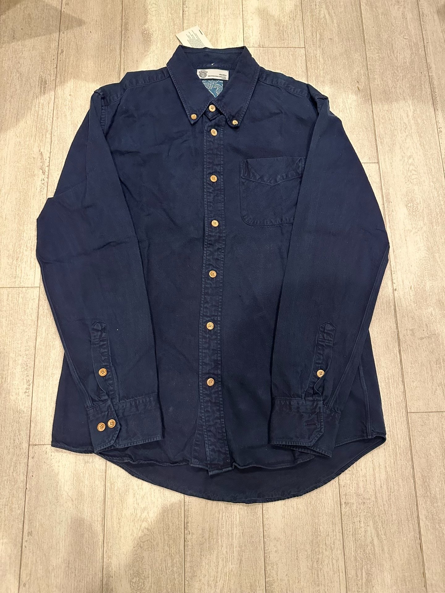 visvim ict Indigo Wooden Button Shirt — front