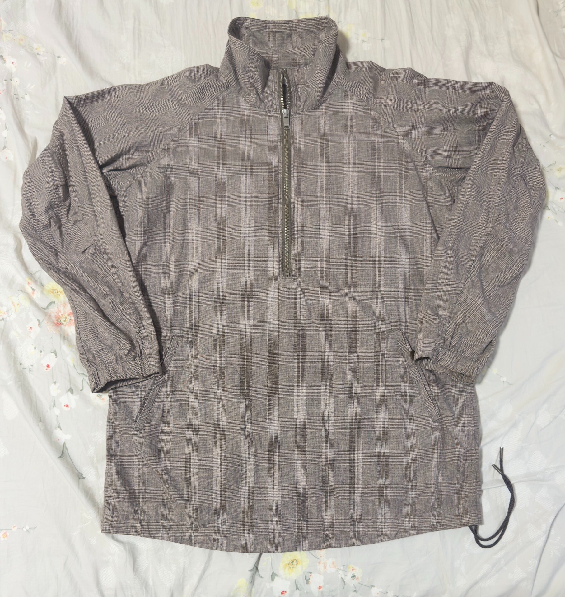 nonnative Gray Checkered Half-Zip Pullover