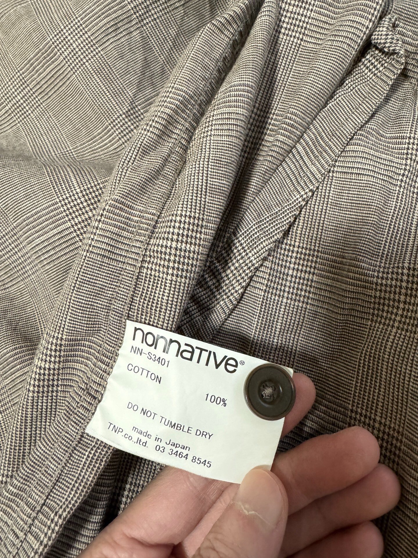 nonnative Gray Checkered Half-Zip Pullover — back