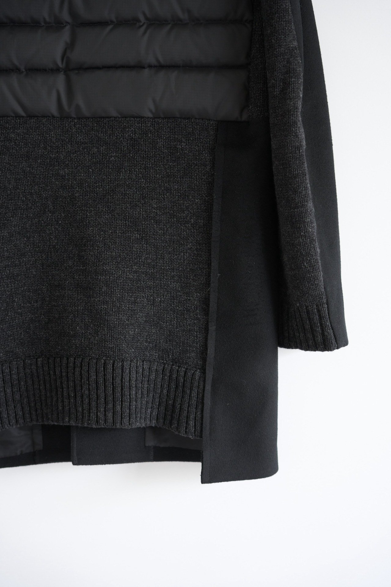 Undercover 16AW Quilted Panel Coat — label