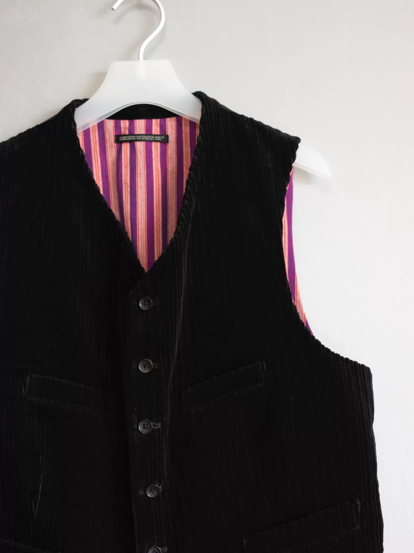 Yohji Yamamoto 22AW Corduroy Vest — back