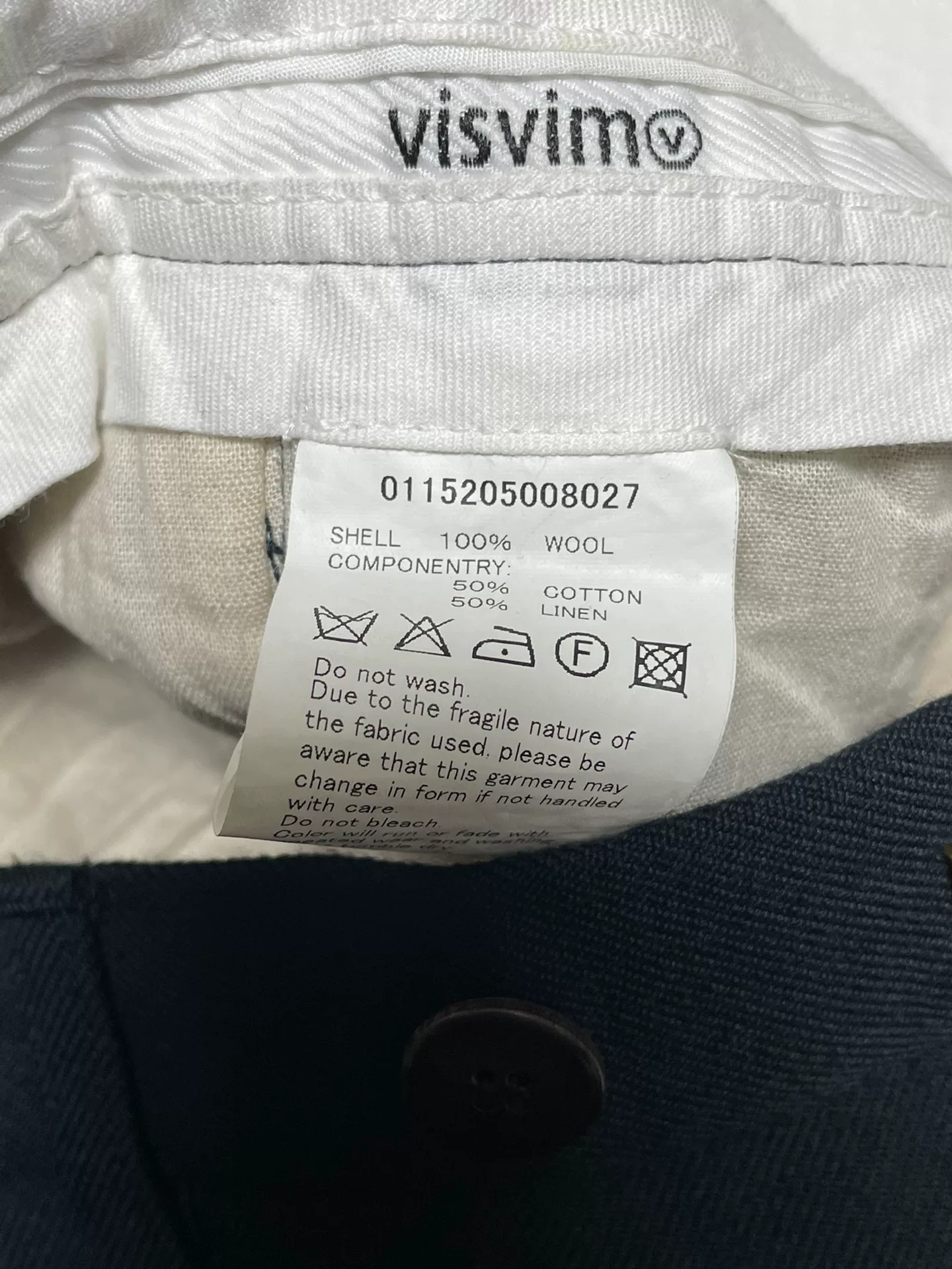 Visvim High-Water Wool Cropped Pants — detail