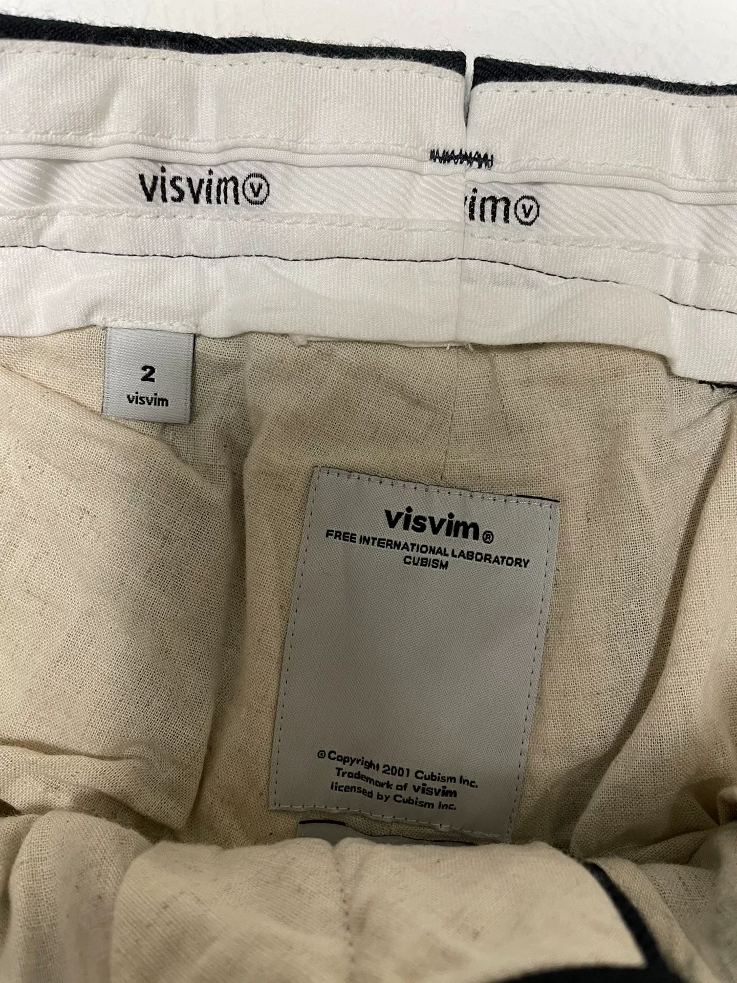 Visvim High-Water Wool Cropped Pants — label