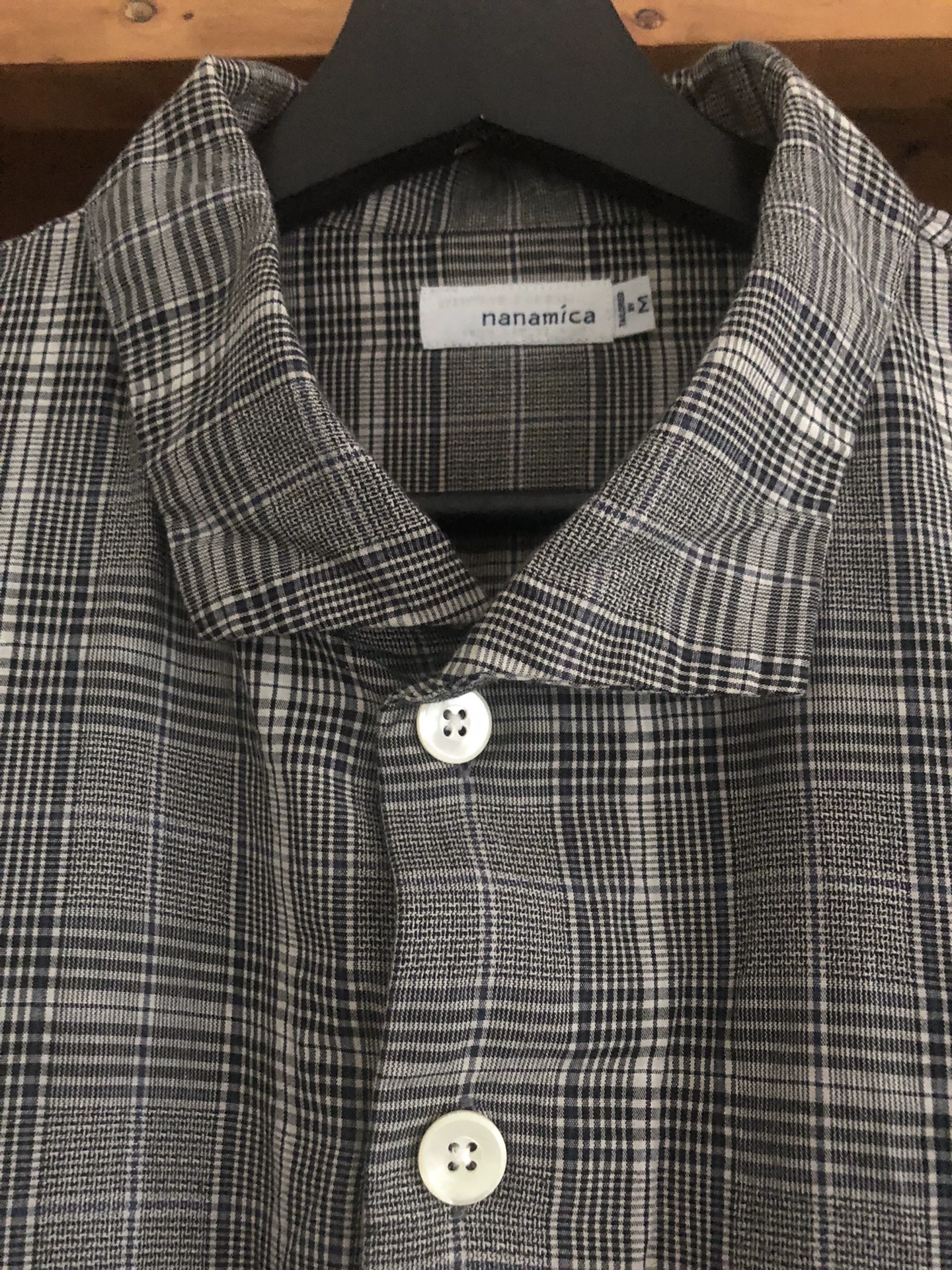Nanamica 20AW Plaid Oversized Coat — label