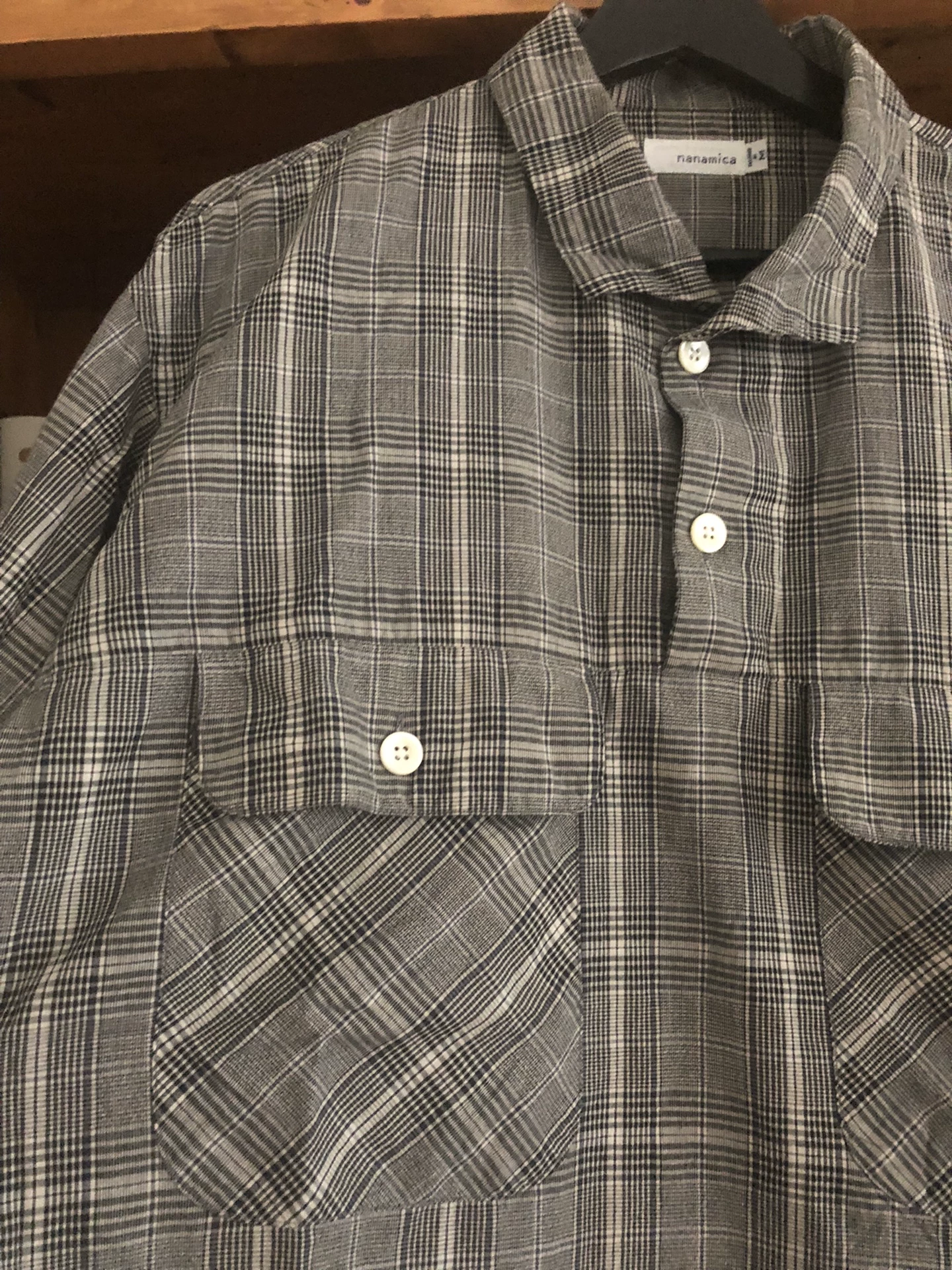 Nanamica 20AW Plaid Oversized Coat — detail