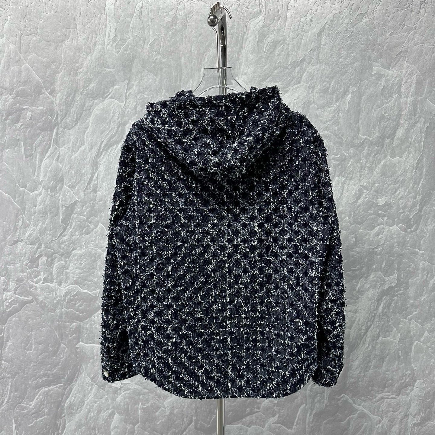 Louis Vuitton FW25 Flocked Print Hooded Jacket — back