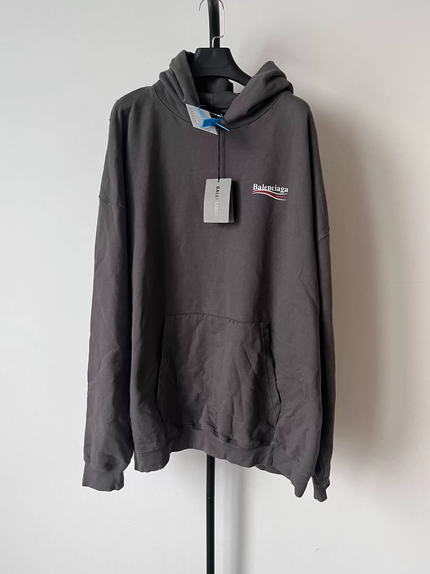 Balenciaga Logo Print Gray Hoodie