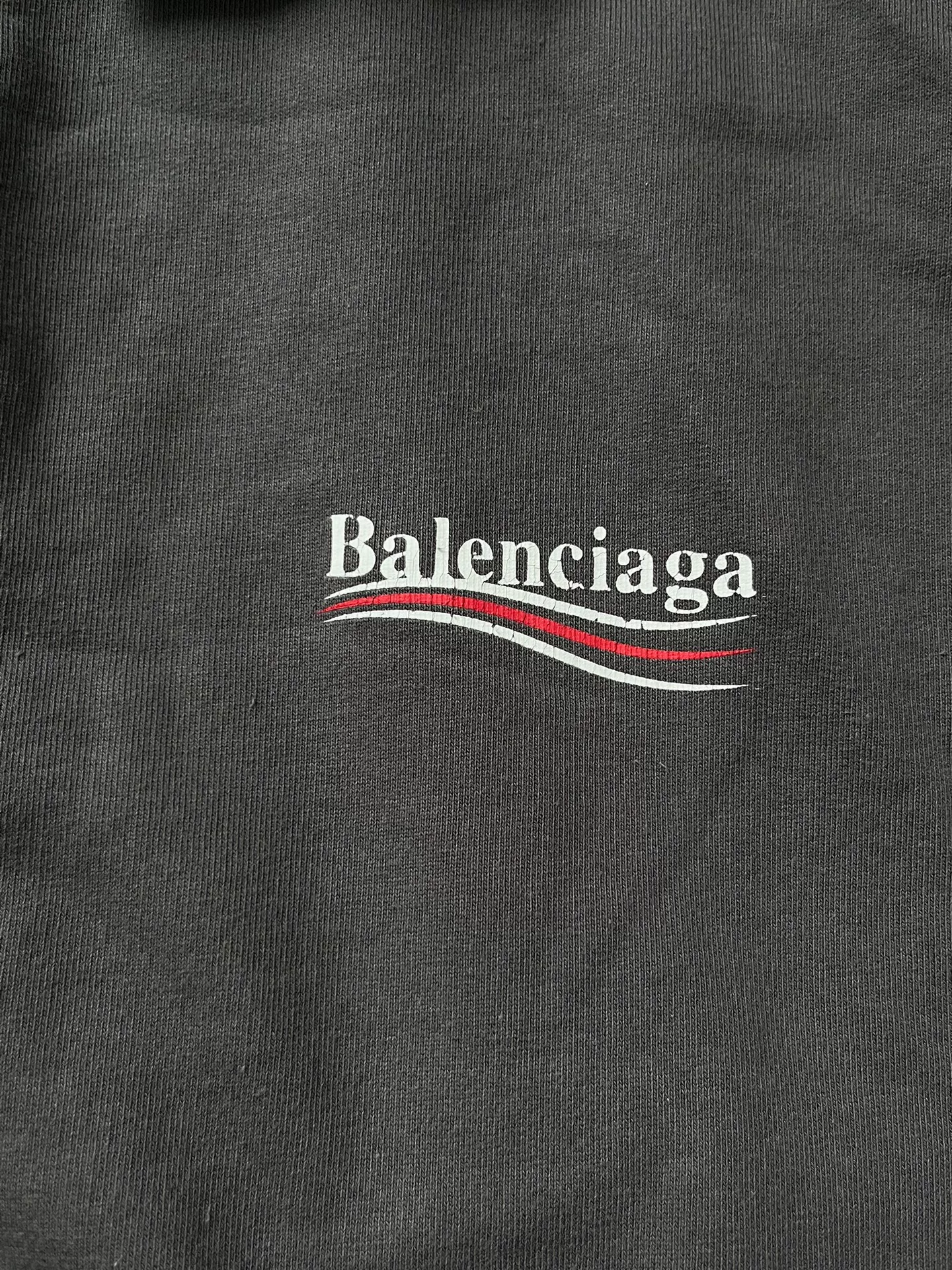 Balenciaga Logo Print Gray Hoodie — detail