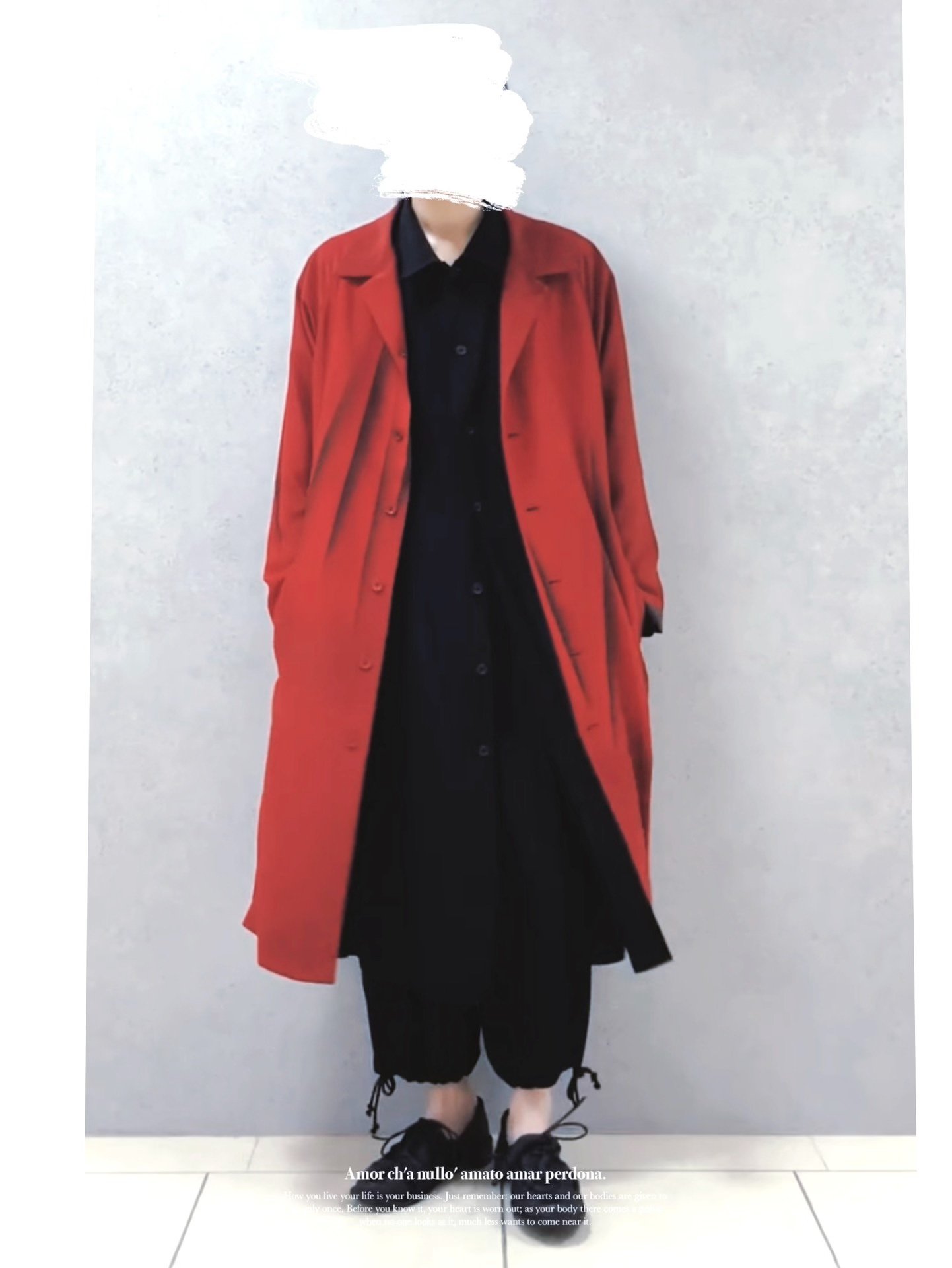 Yohji Yamamoto 24SS Acetate Coat — label