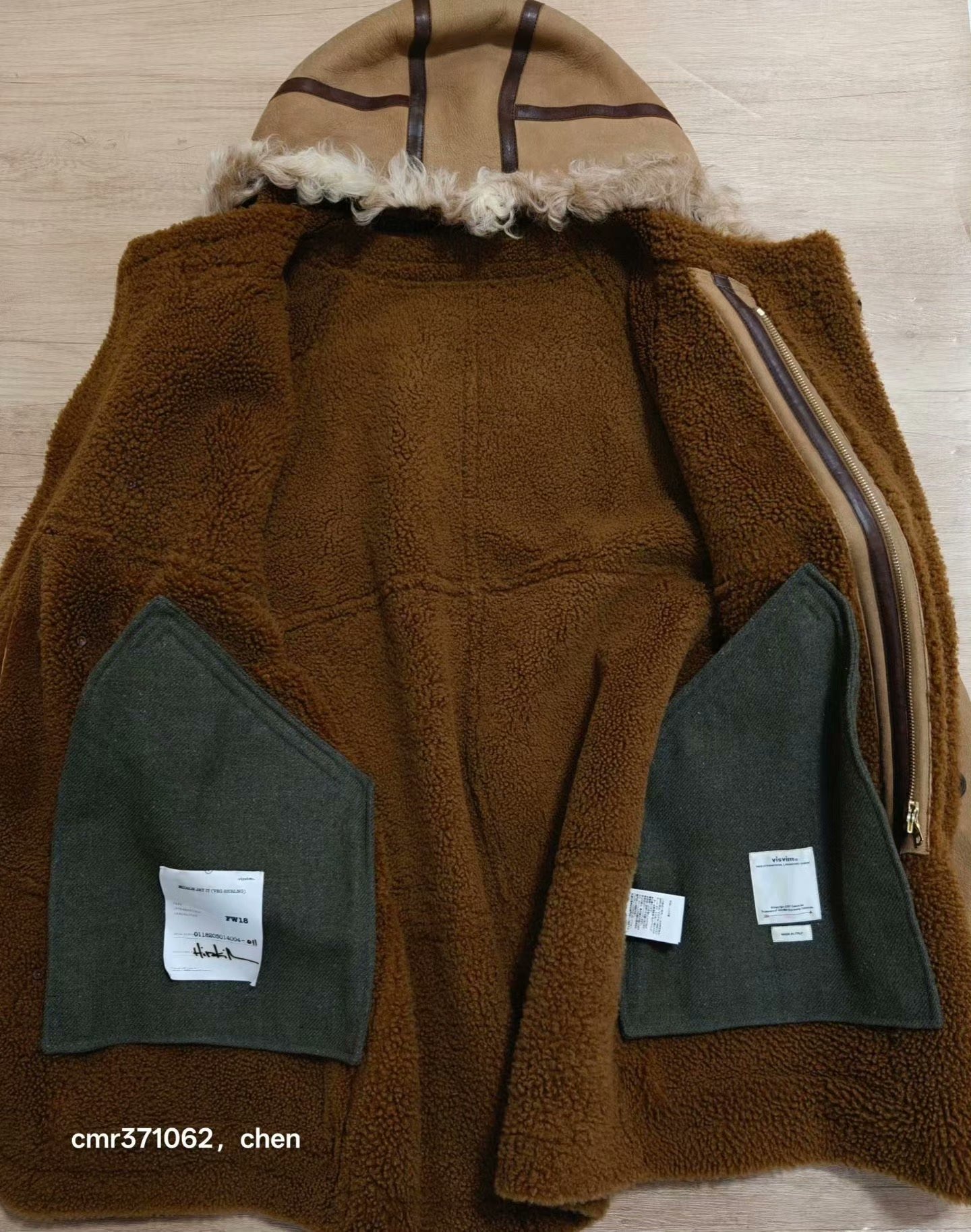 VISVIM 18AW Hudson Fur-Lined Jacket — label