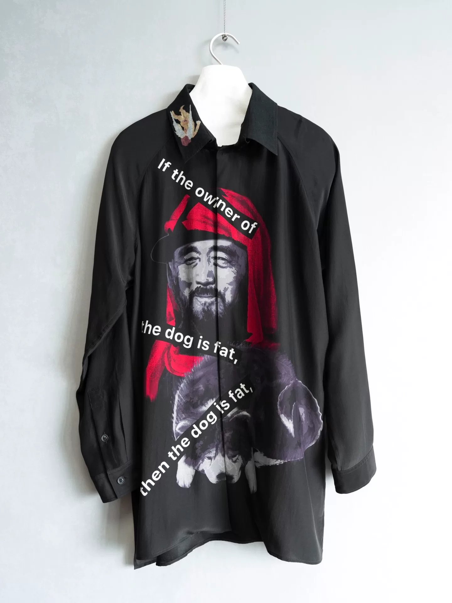 Yohji Yamamoto 24SS Dog Print Silk Shirt