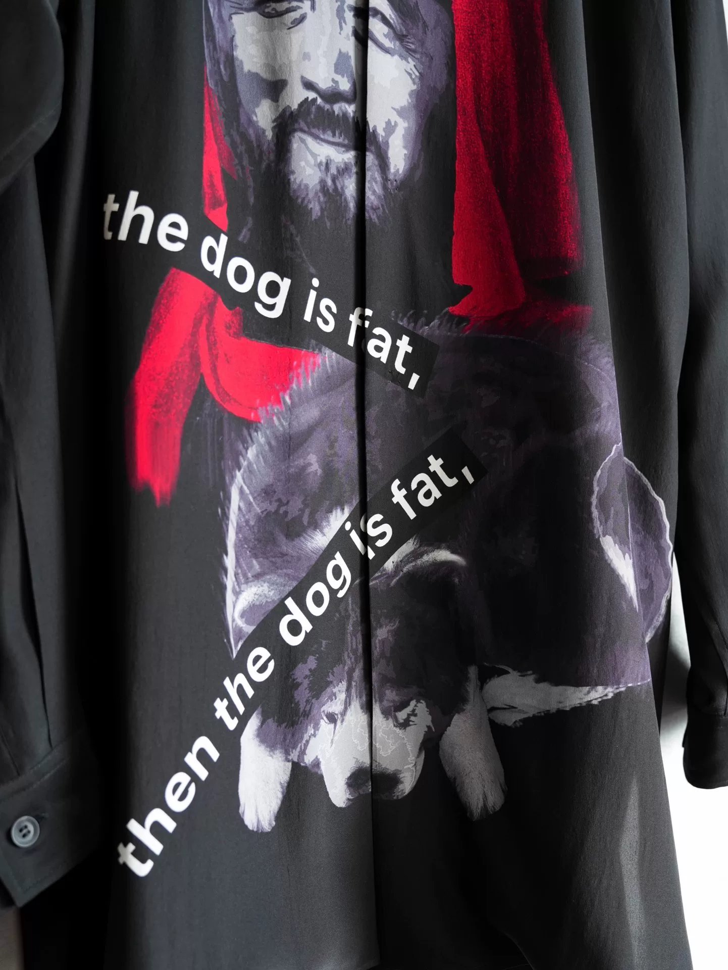 Yohji Yamamoto 24SS Dog Print Silk Shirt — back