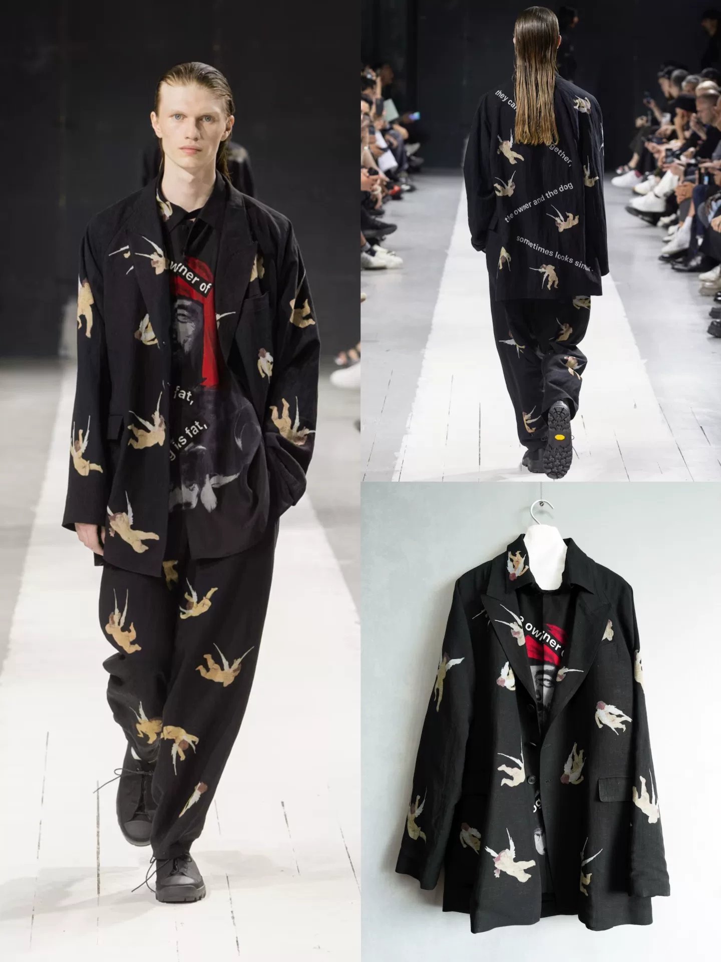 Yohji Yamamoto 24SS Dog Print Silk Shirt — front