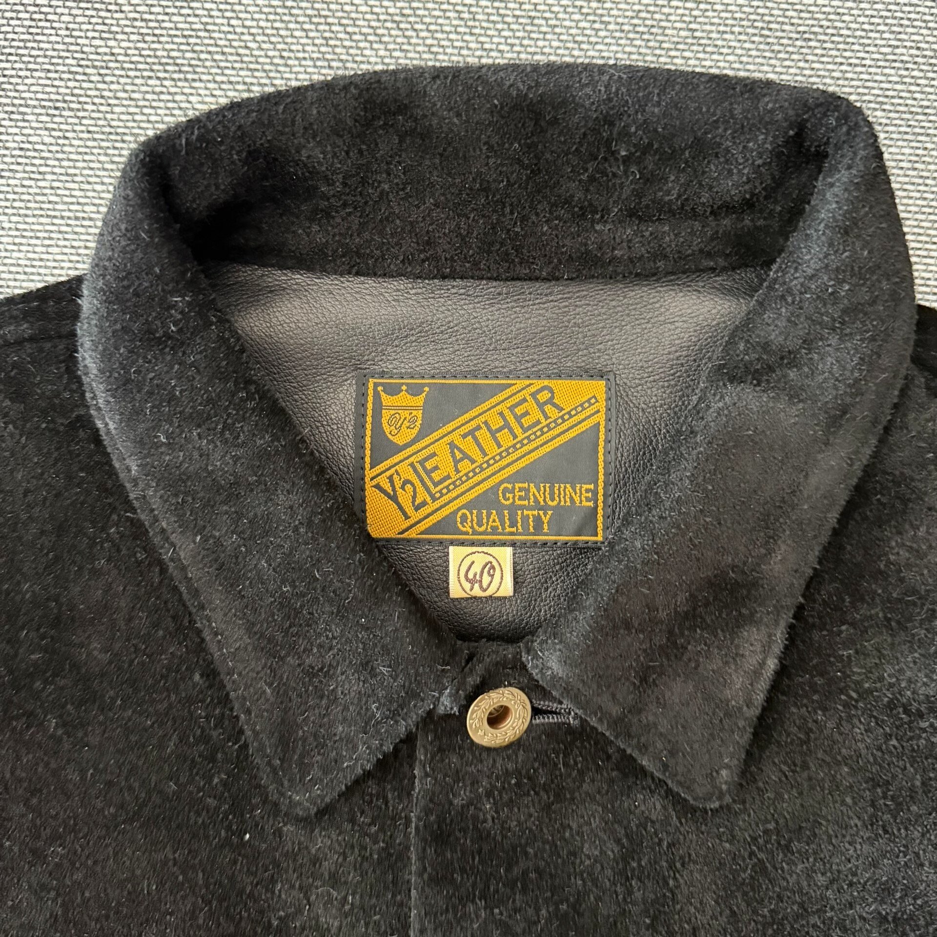 Y'2 Leather Black Suede Leather Jacket — detail