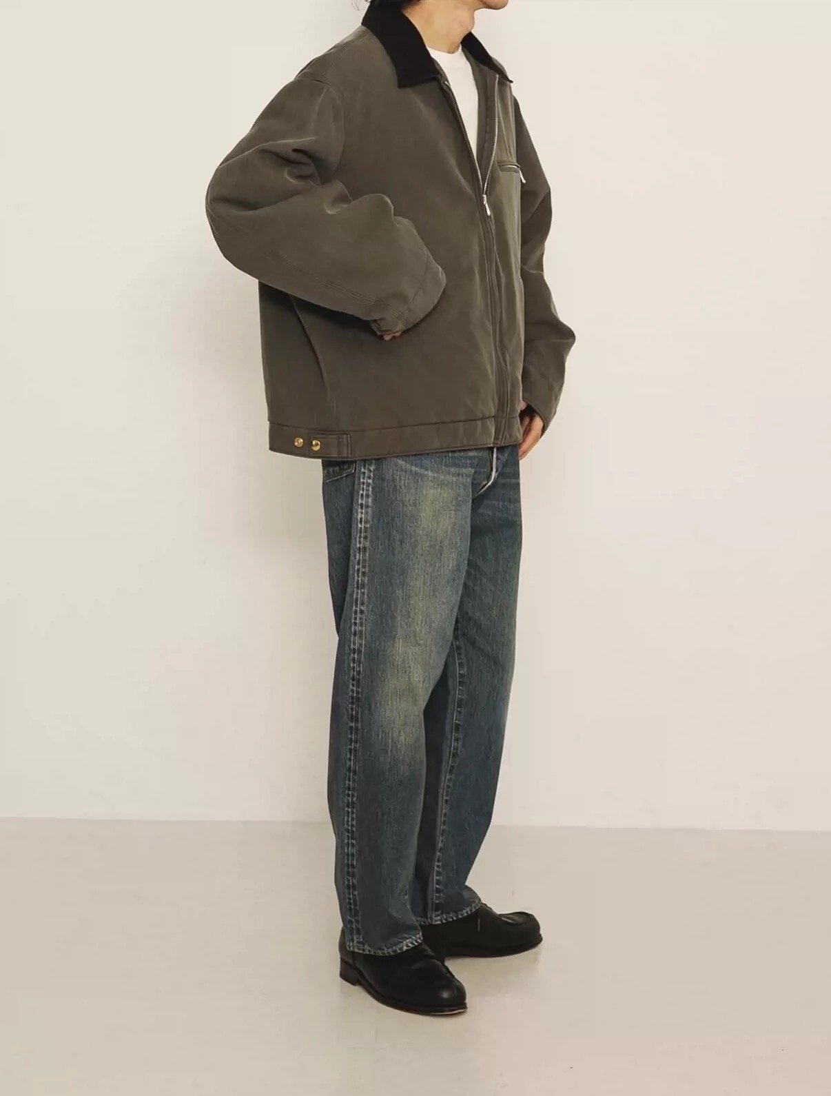A.PRESSE Silk Cotton Detroit Jacket — back