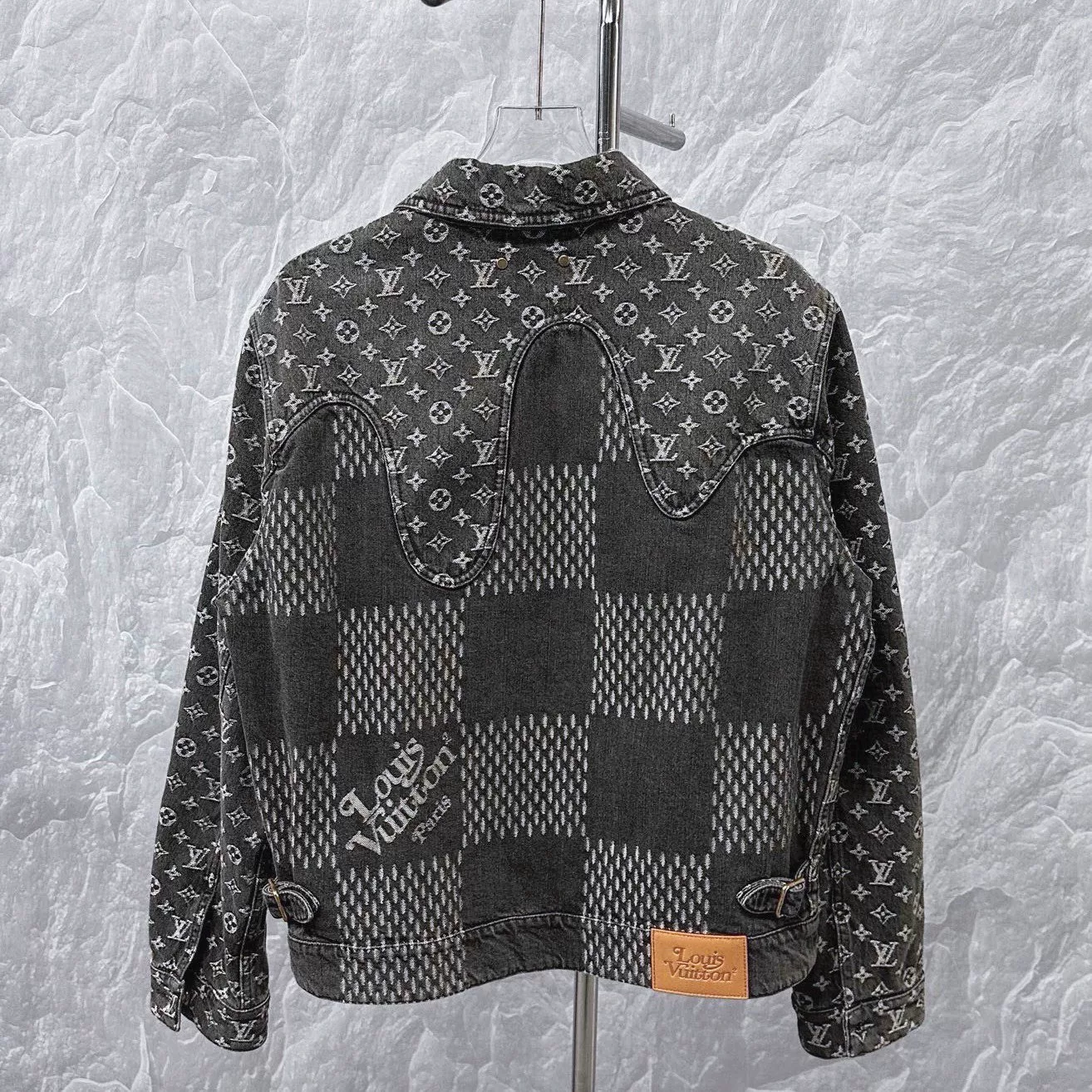 Louis Vuitton Nigo Monogram Patchwork Denim Jacket — back