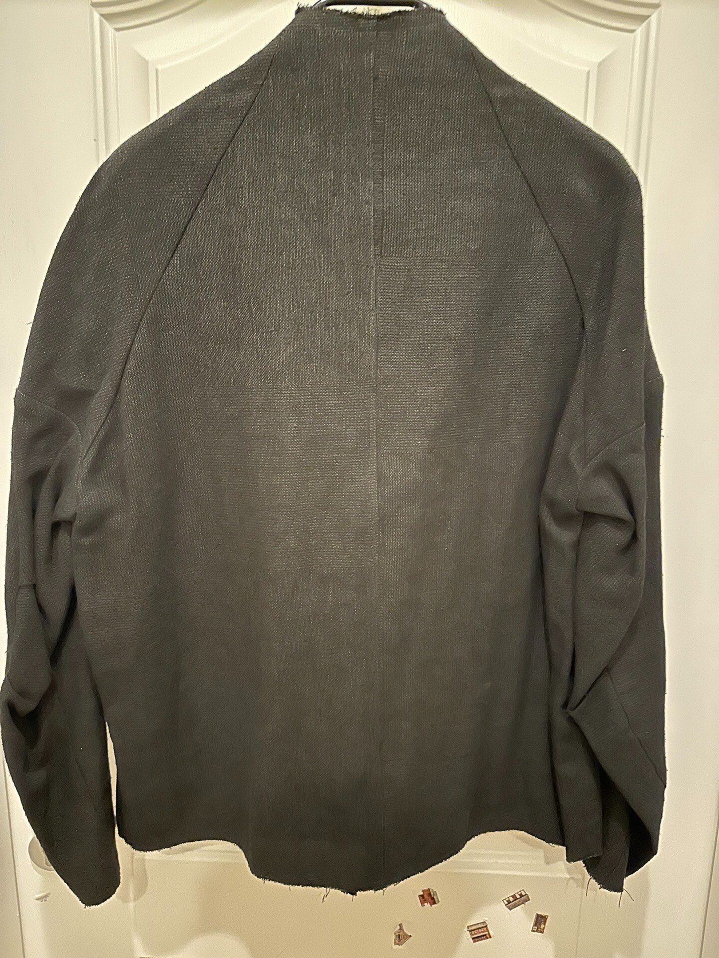 Devoa Silk Linen Boxy Jacket — front