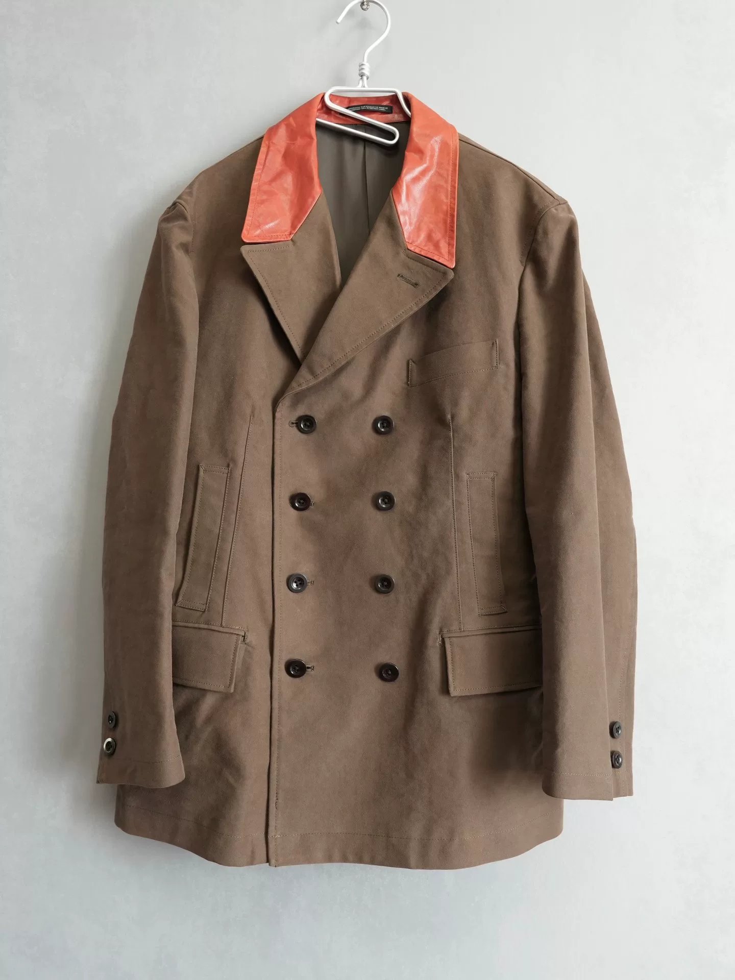 Yohji Yamamoto 11AW Leather Collar Jacket — detail