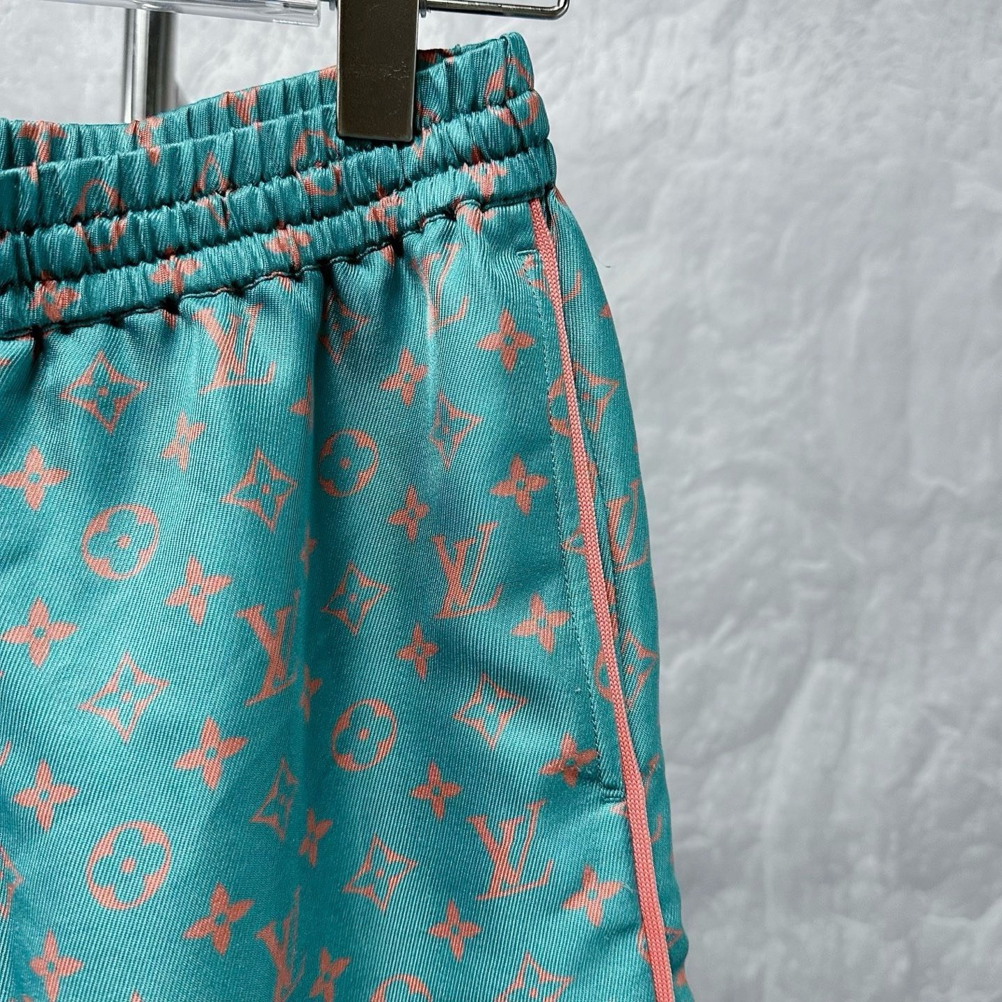 Louis Vuitton FW25 Monogram Silk Shorts — detail