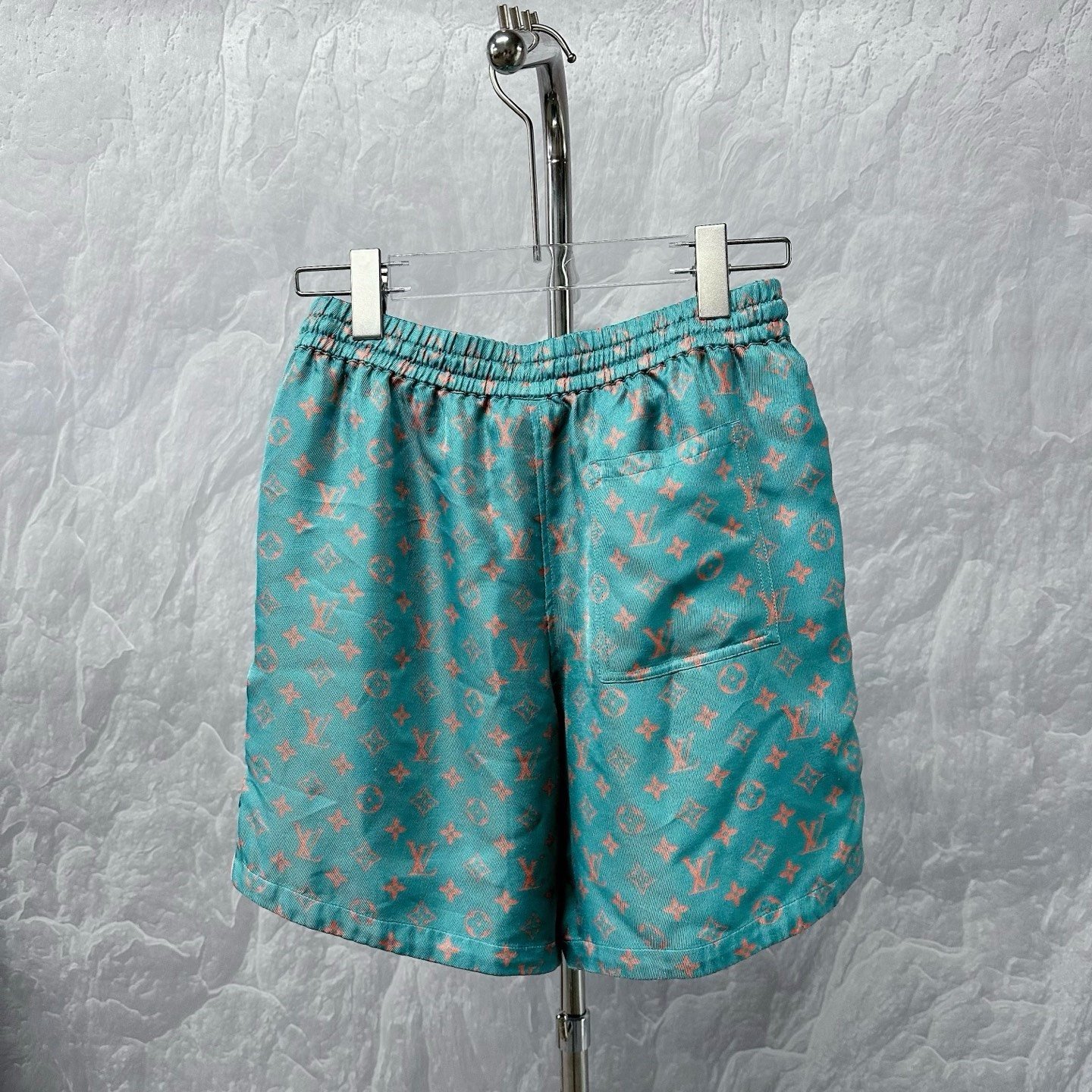 Louis Vuitton FW25 Monogram Silk Shorts — back