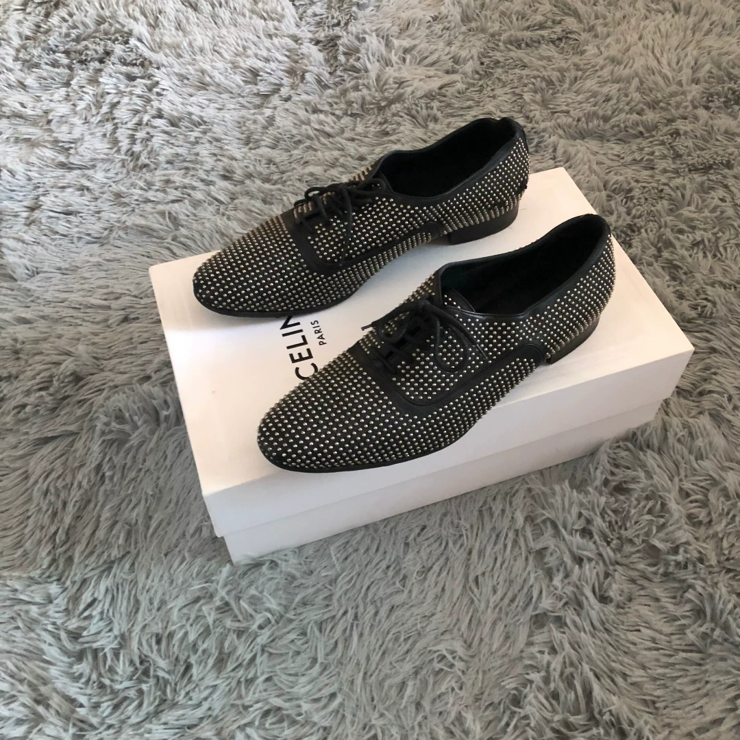 Saint Laurent Studded Black Lace-Up Shoes