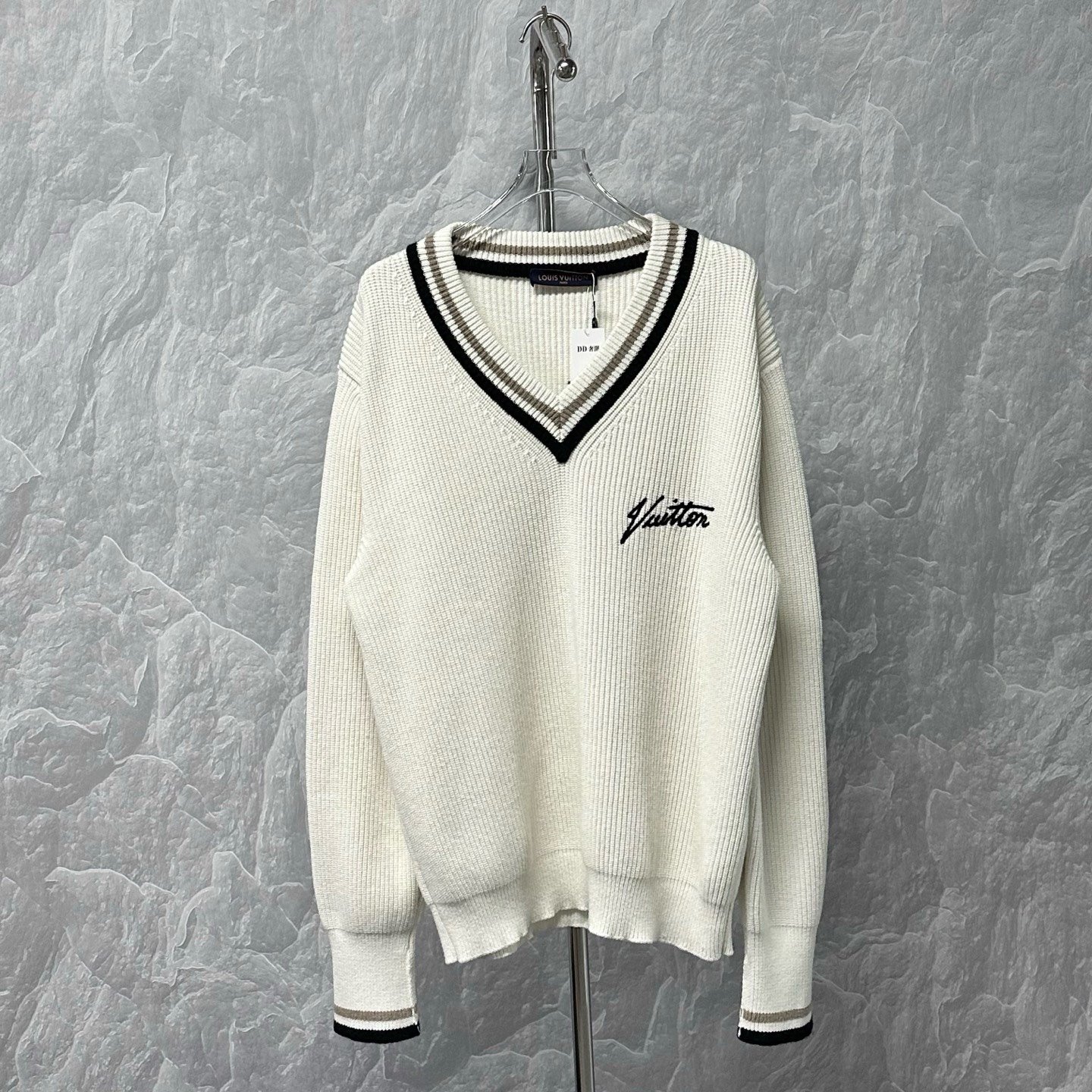 Louis Vuitton V-Neck Jacquard Knit Sweater