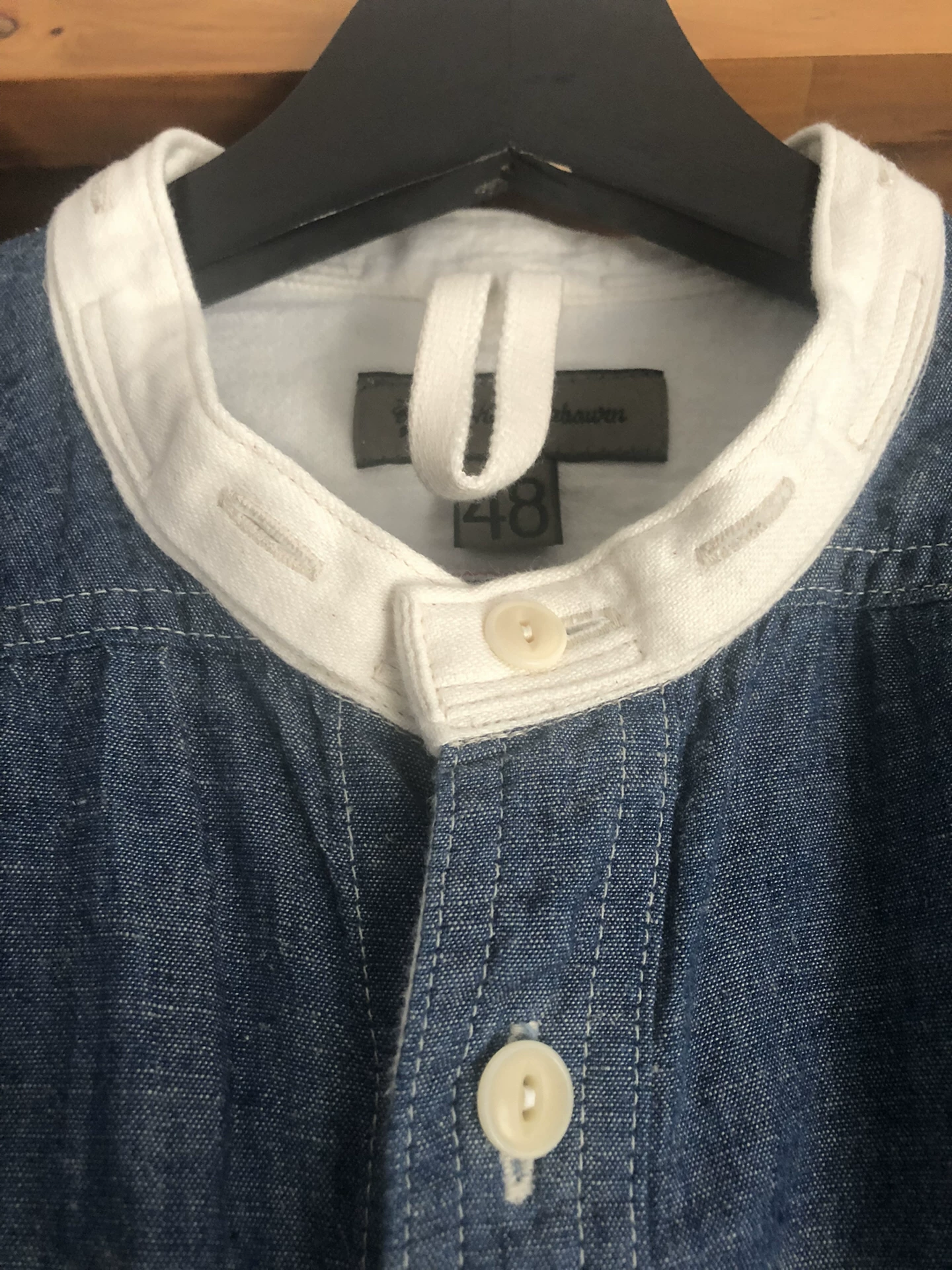 Nigel Cabourn Indigo Dyed Selvedge Shirt — back