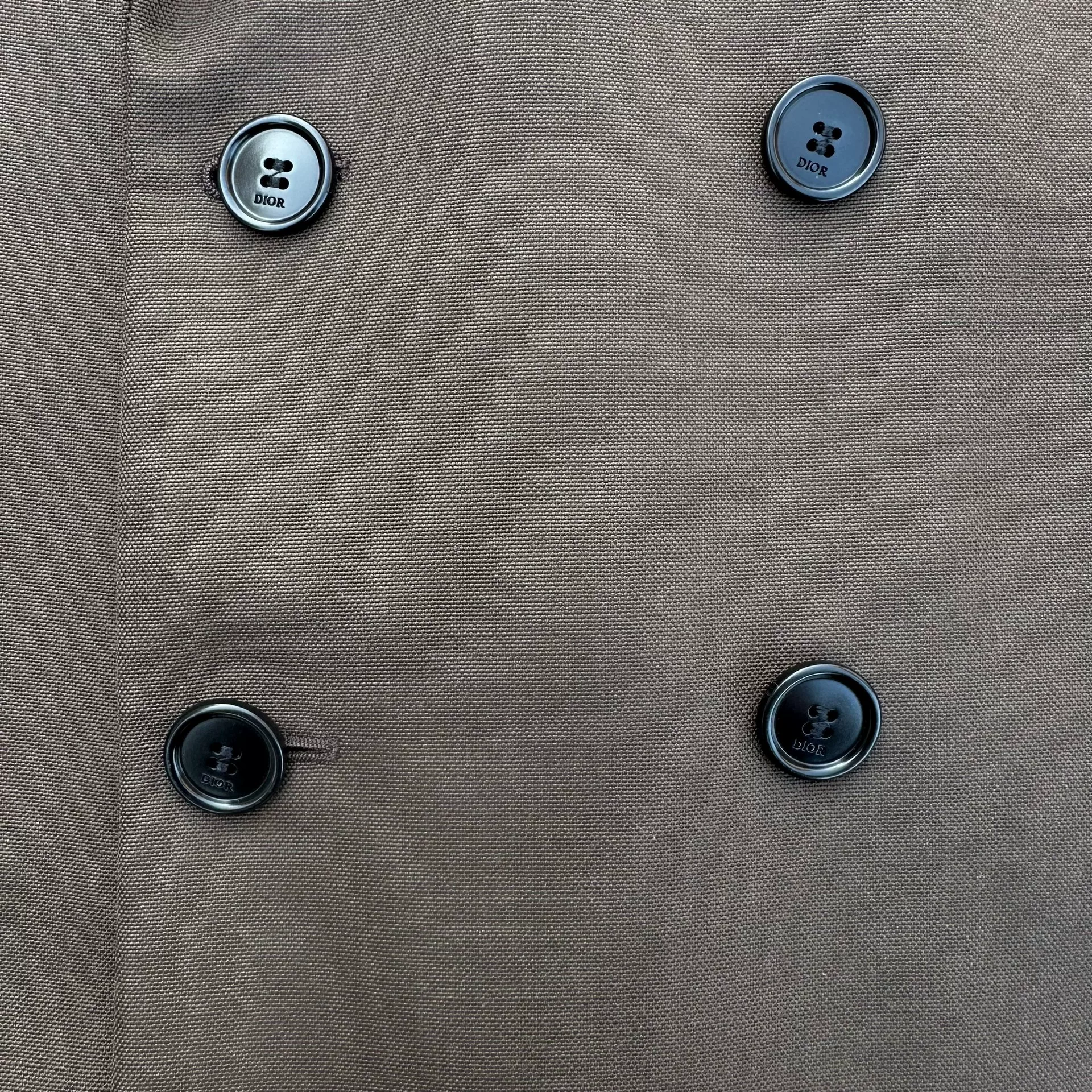 Dior Brown Double-Breasted Wool Coat — back
